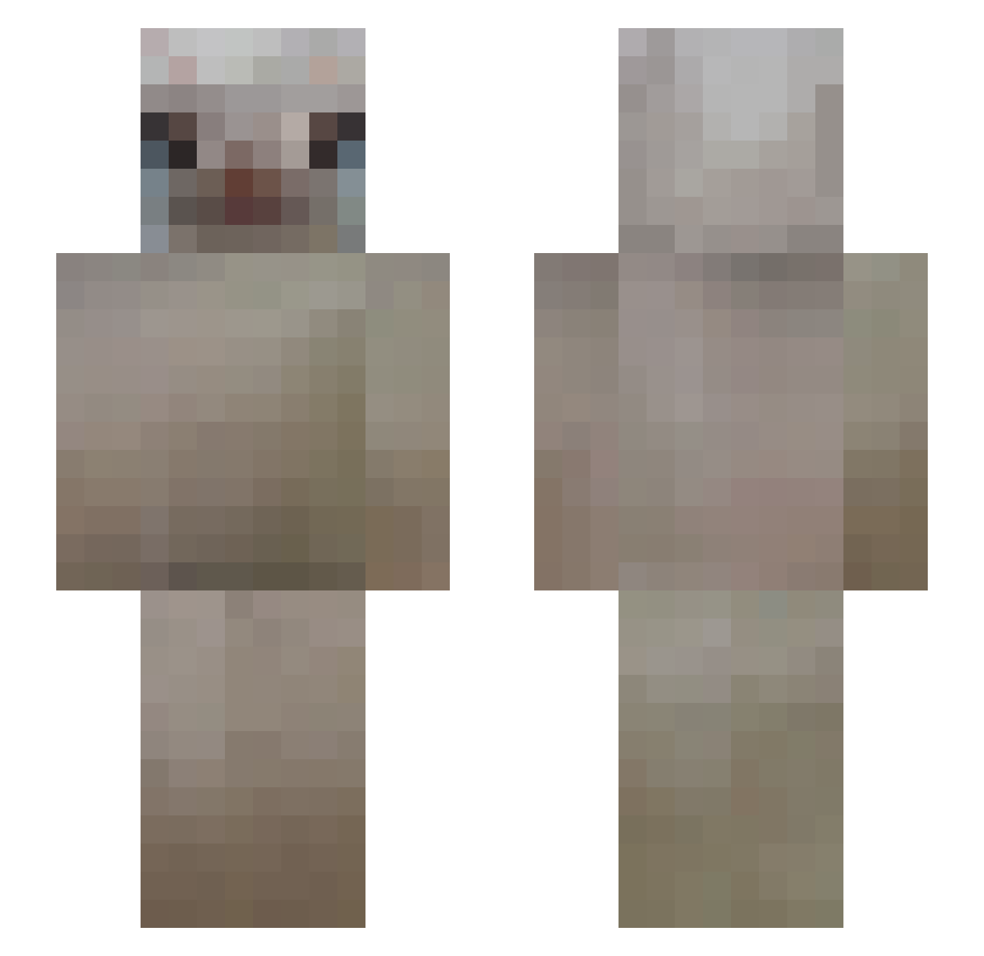 Kinder22433 Minecraft skin, front and back view