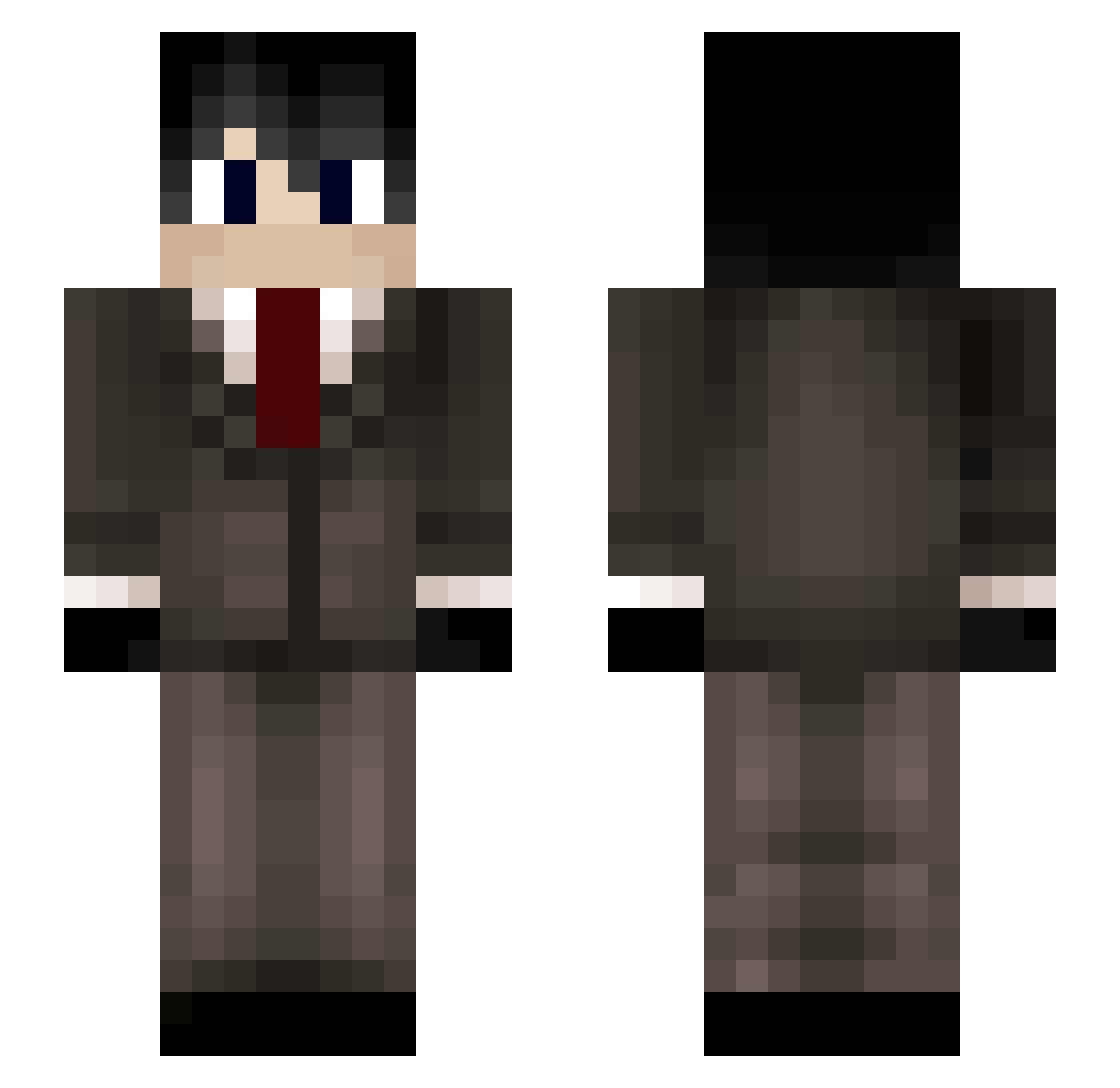 Zennethbtw Minecraft skin, front and back view