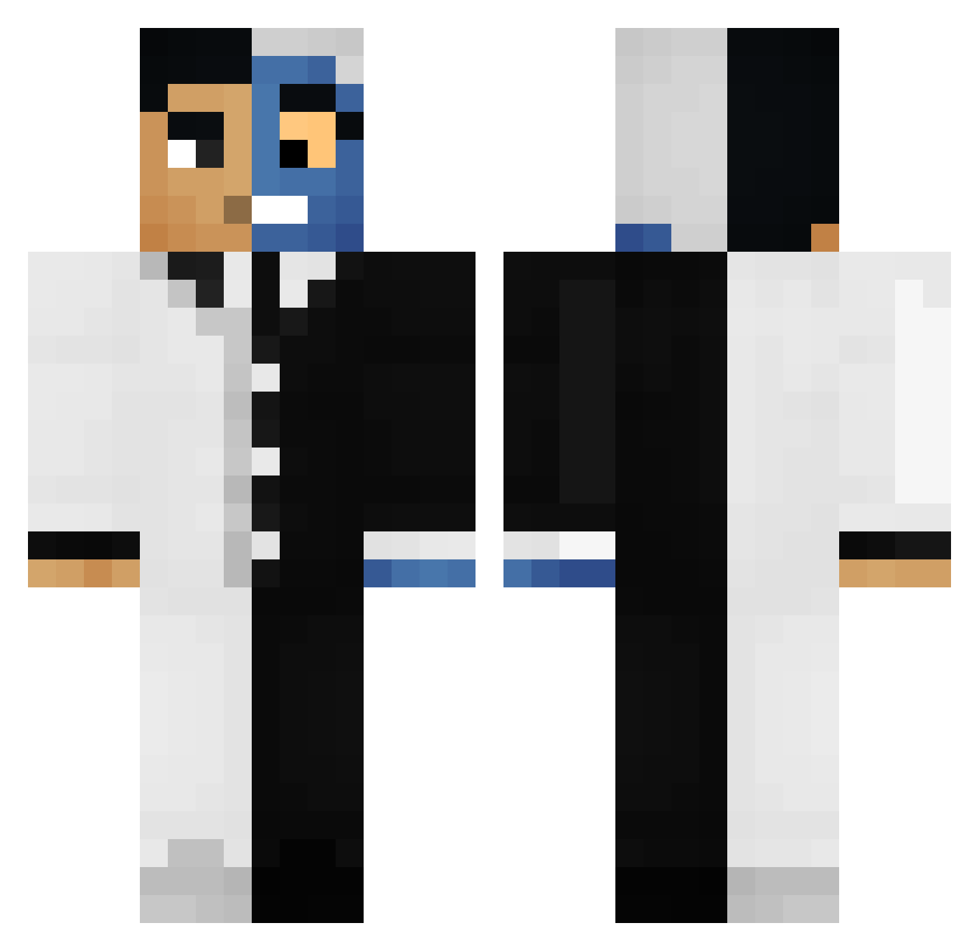 Arya759 Minecraft skin, front and back view