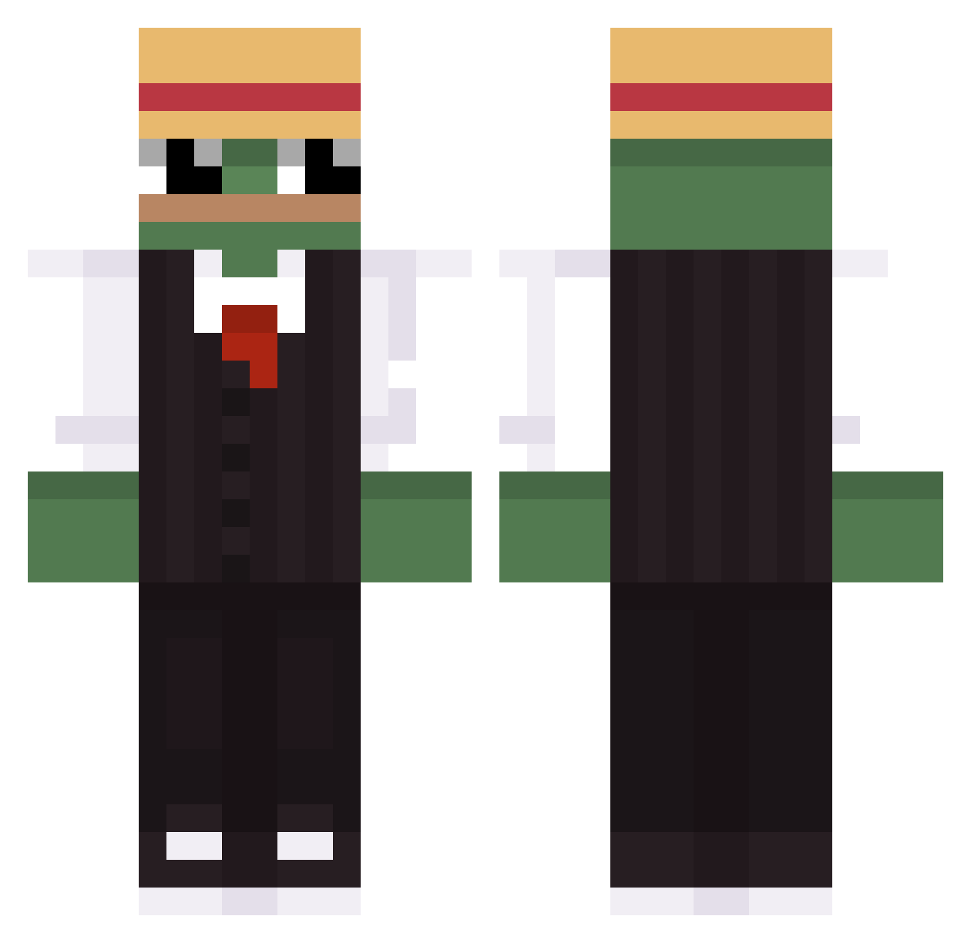 Powned_ Minecraft skin, front and back view