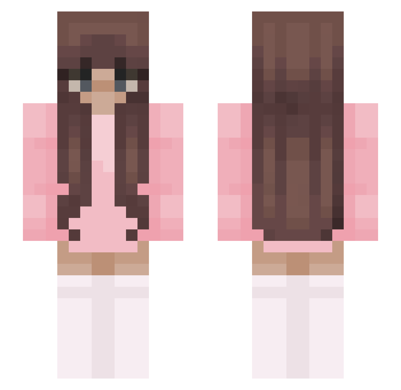 badpinkbunnies Minecraft skin, front and back view