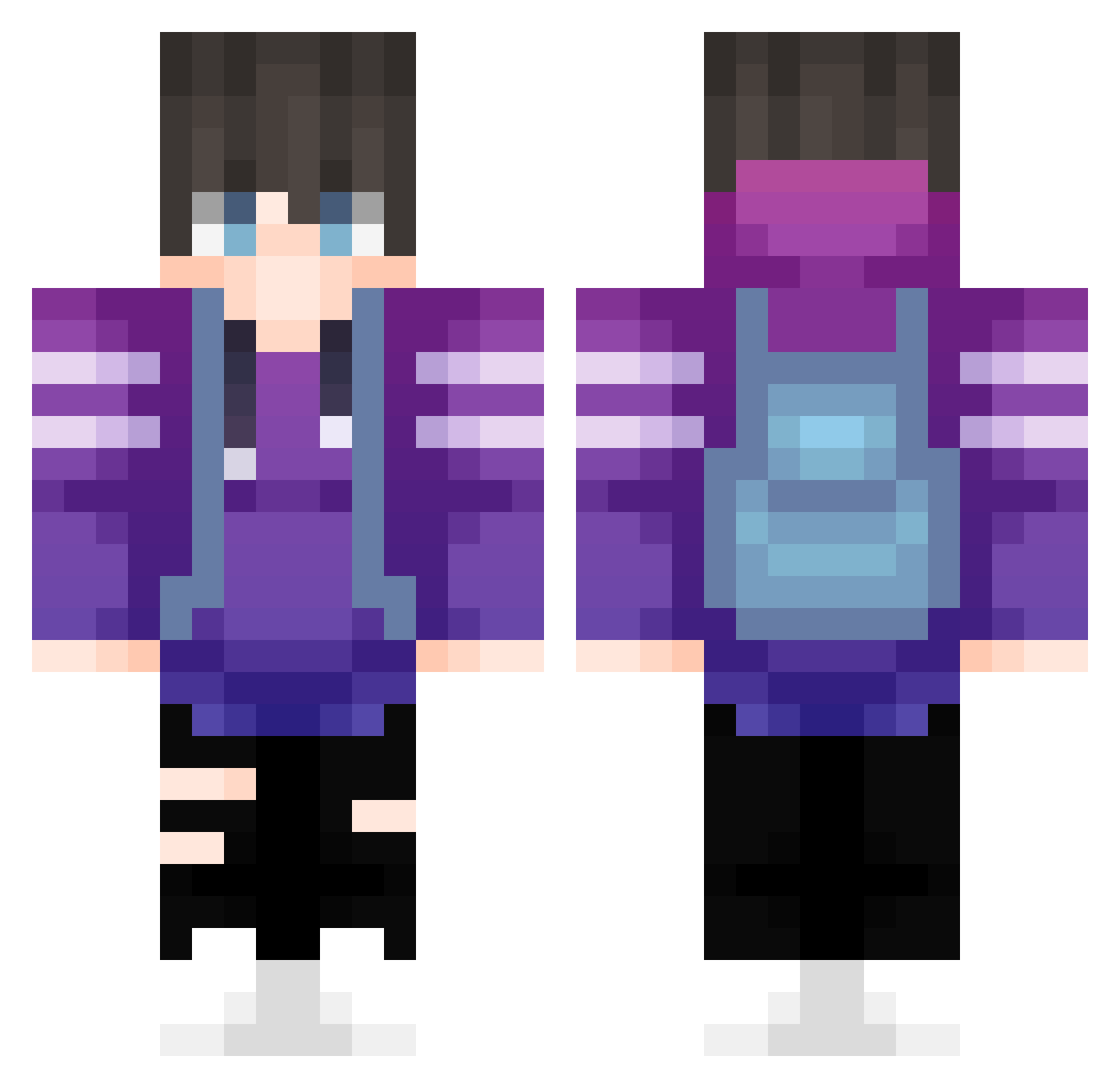 thorkling Minecraft skin, front and back view