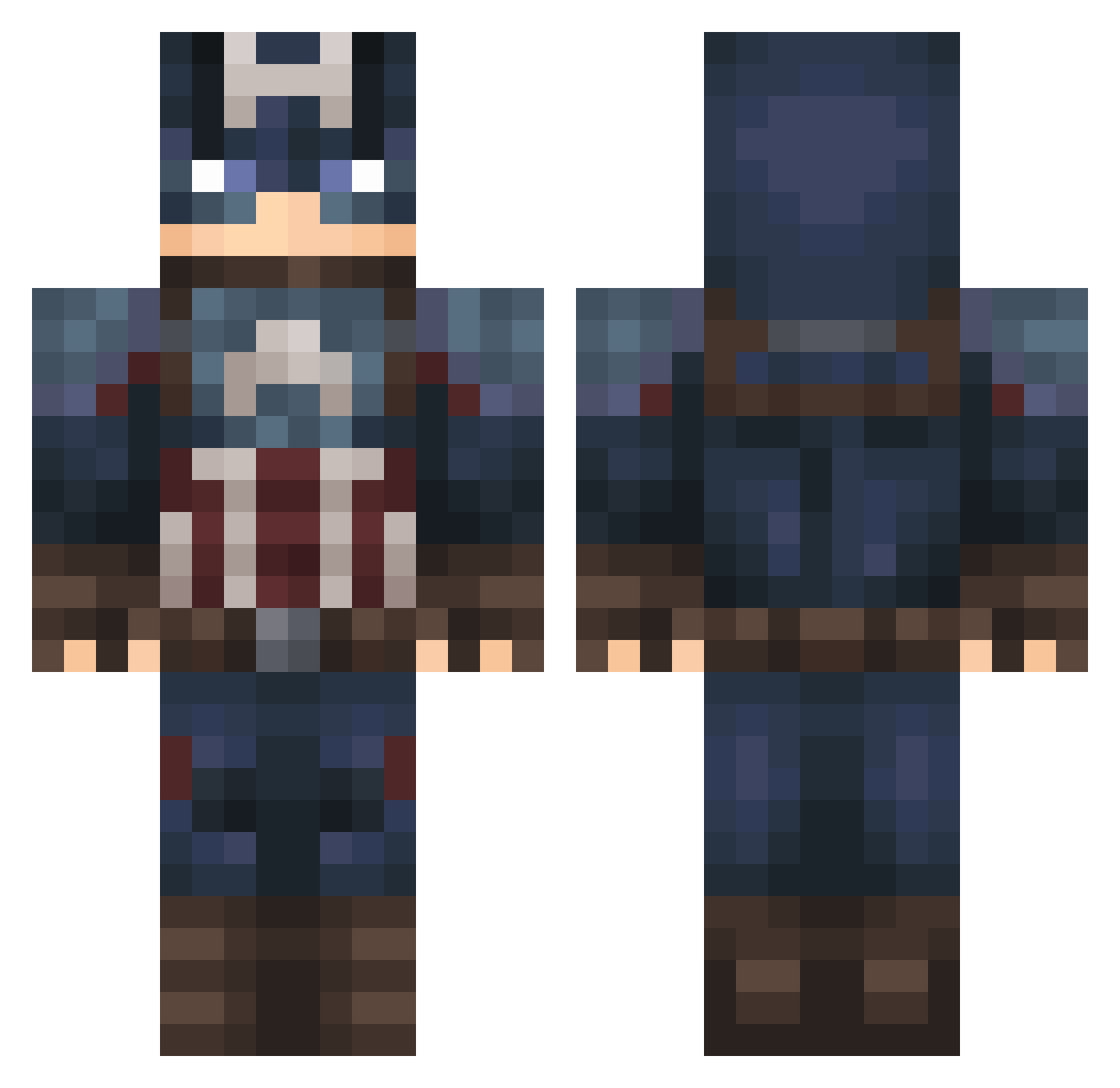 WhiterScout Minecraft skin, front and back view