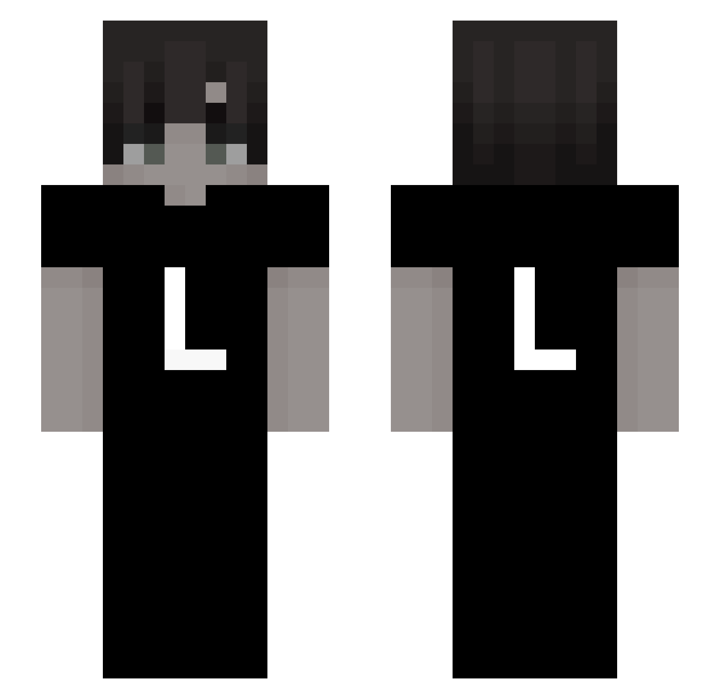 Impo Minecraft skin, front and back view