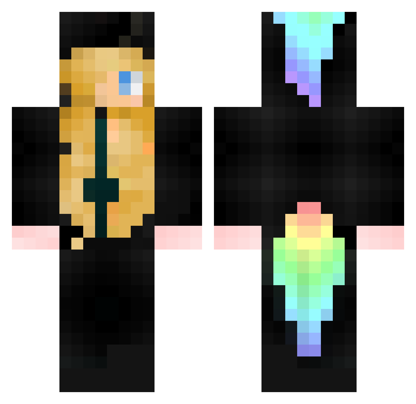 Spiffing Minecraft skin, front and back view