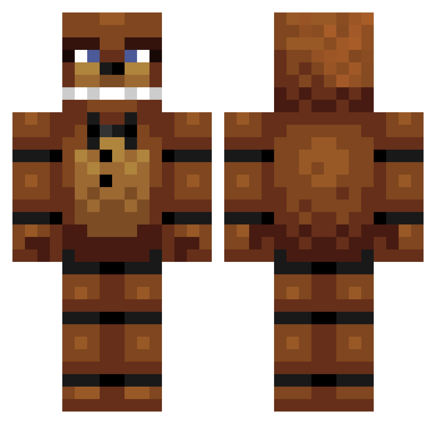 SoulyBowly Minecraft skin, front and back view