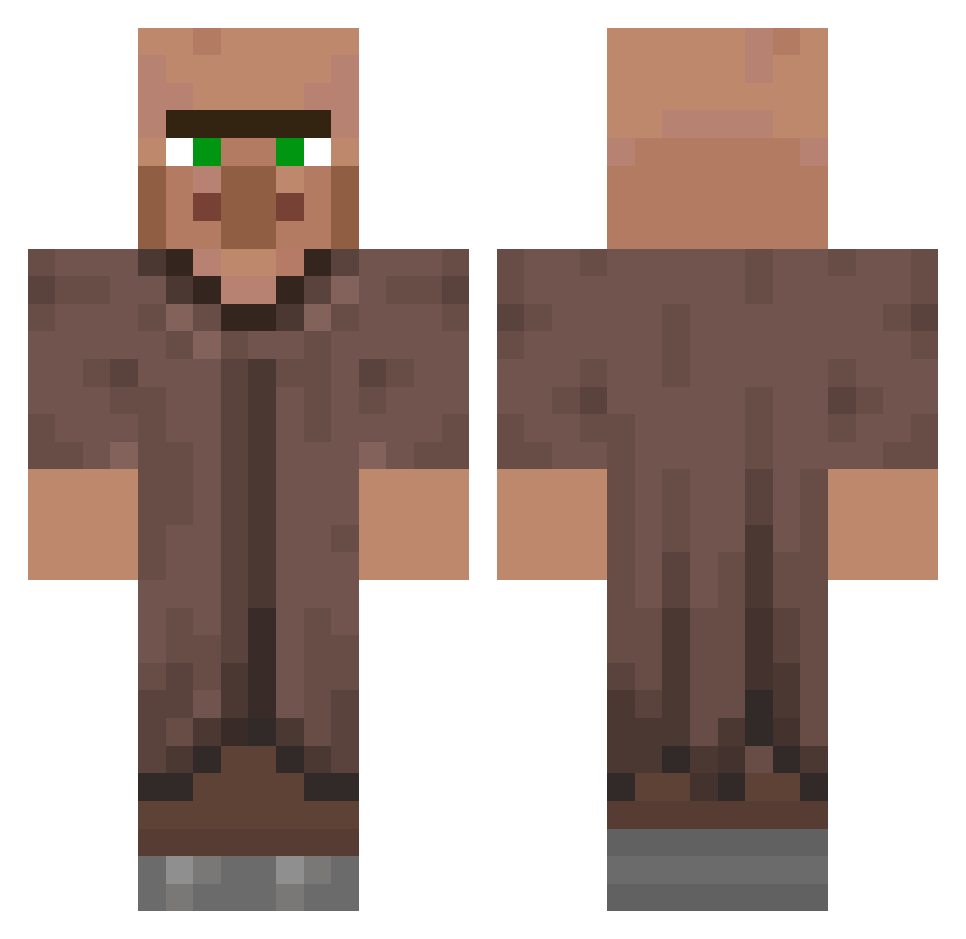 Shandyrew Minecraft skin, front and back view