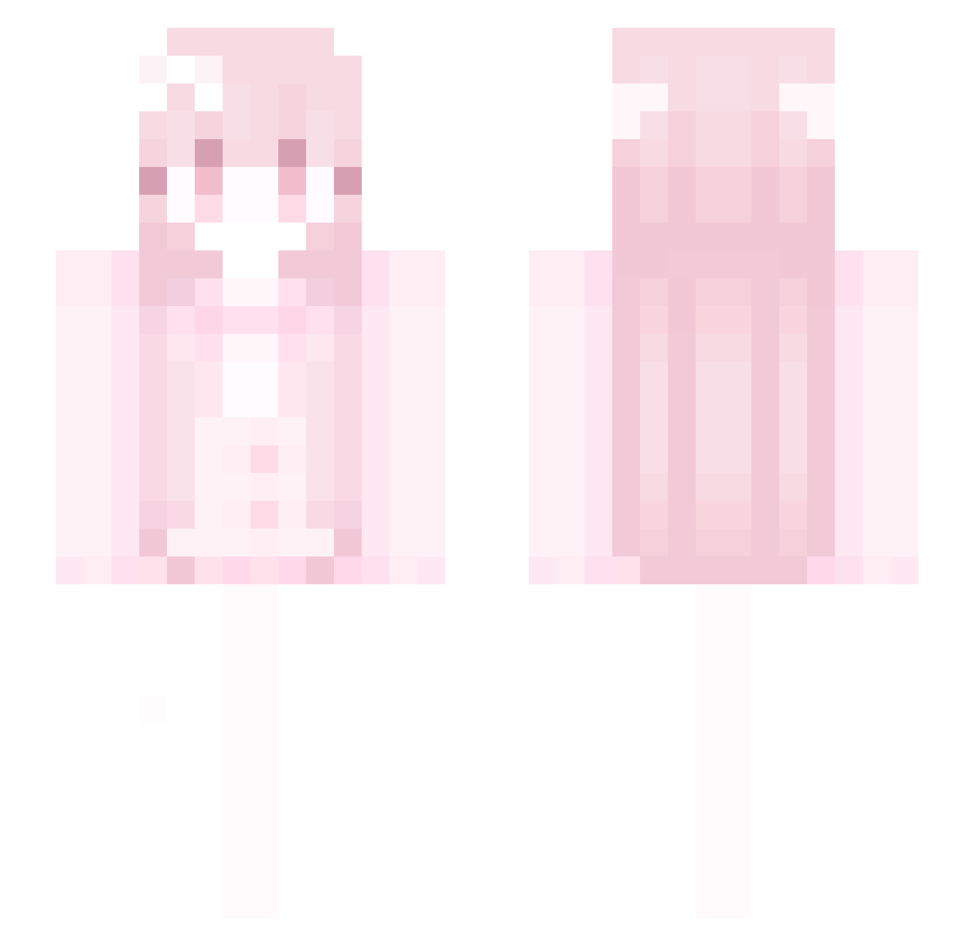Gina Minecraft skin, front and back view
