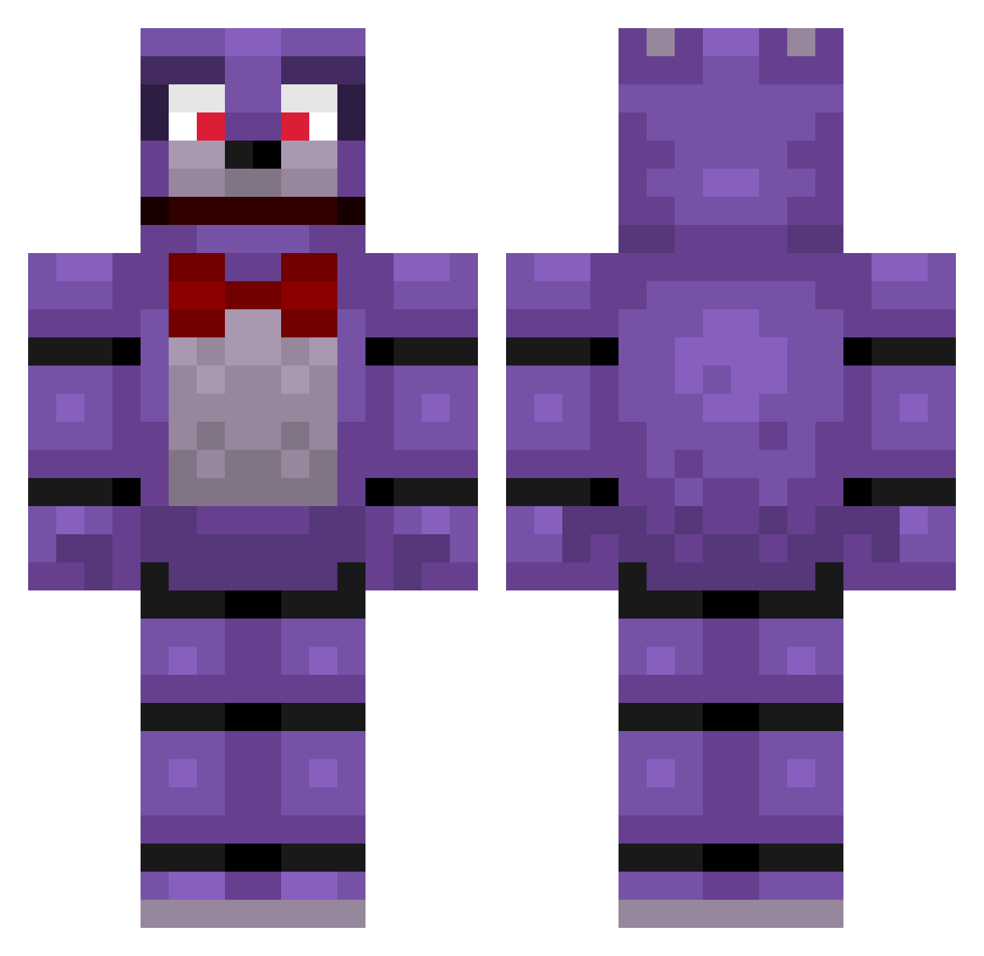 Boonies Minecraft skin, front and back view