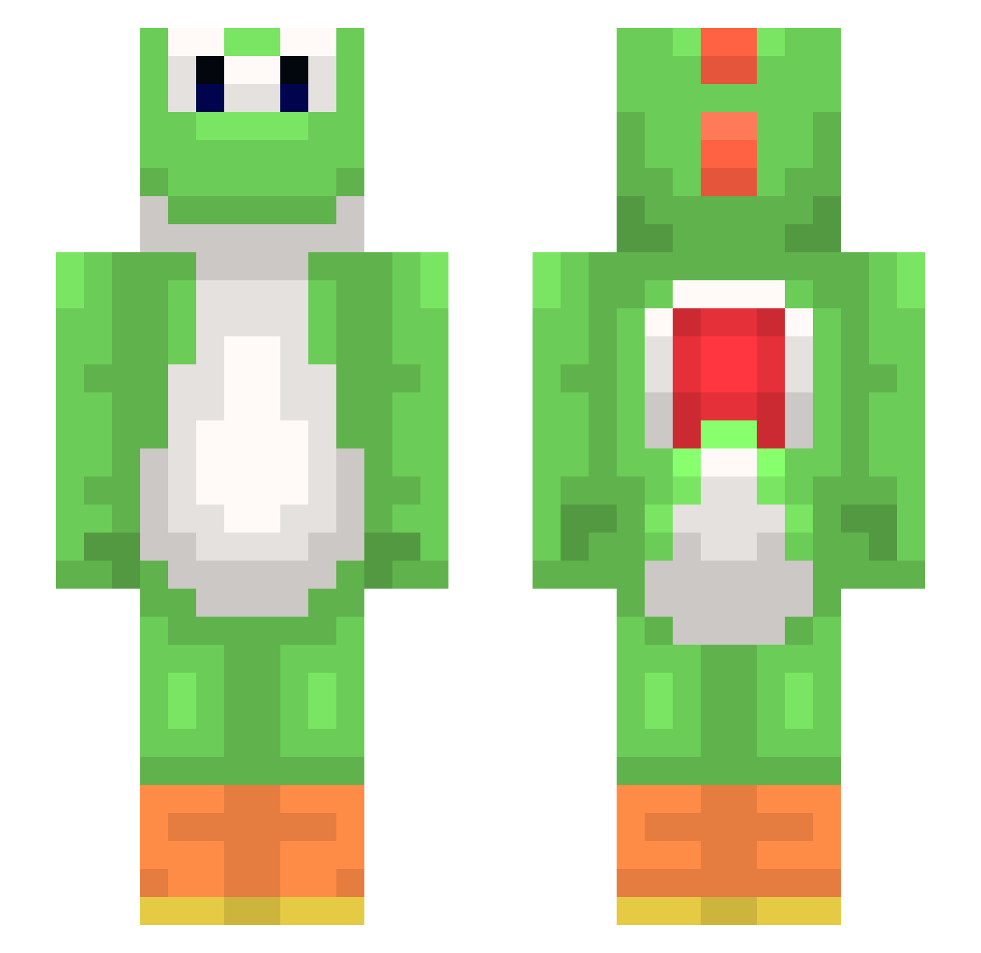 emcu Minecraft skin, front and back view