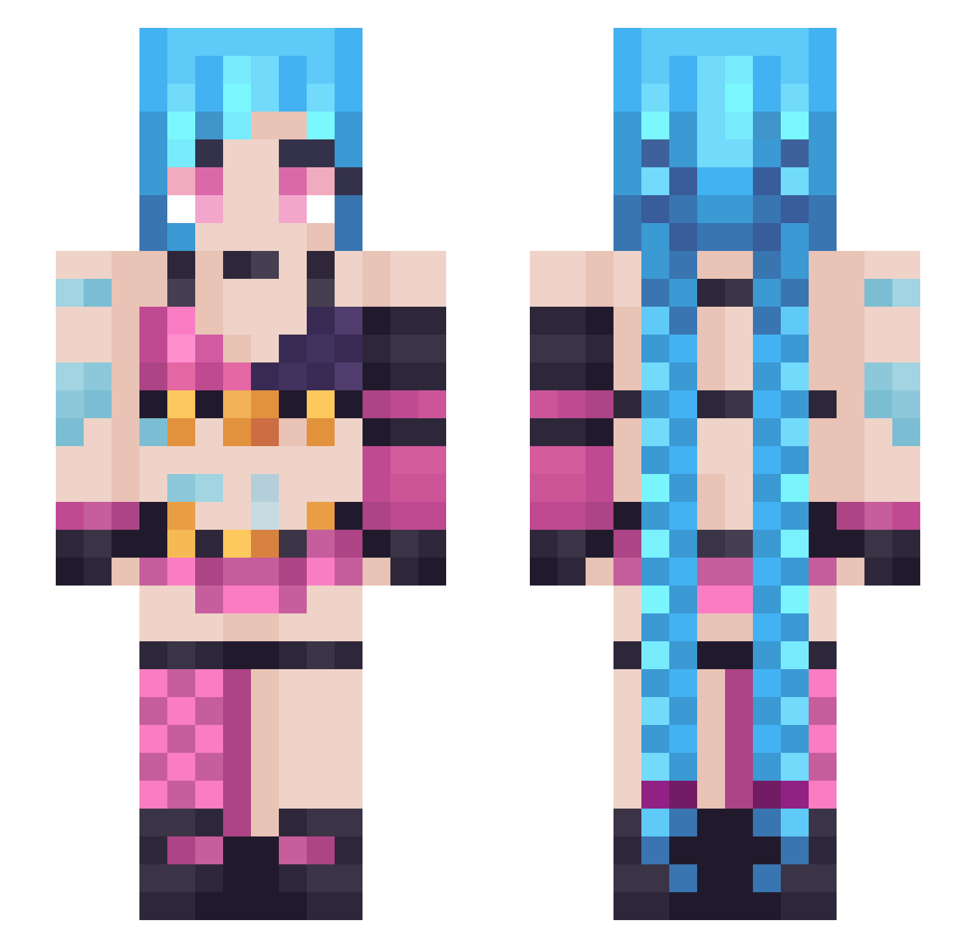 JoosJoestar Minecraft skin, front and back view