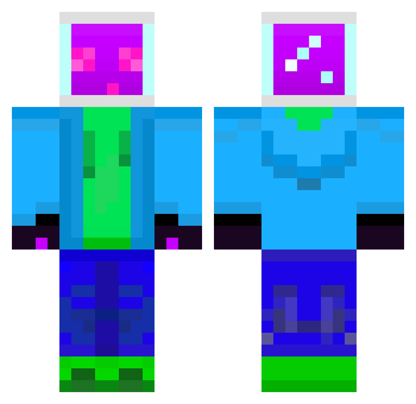 TNTcreeperLY Minecraft skin, front and back view