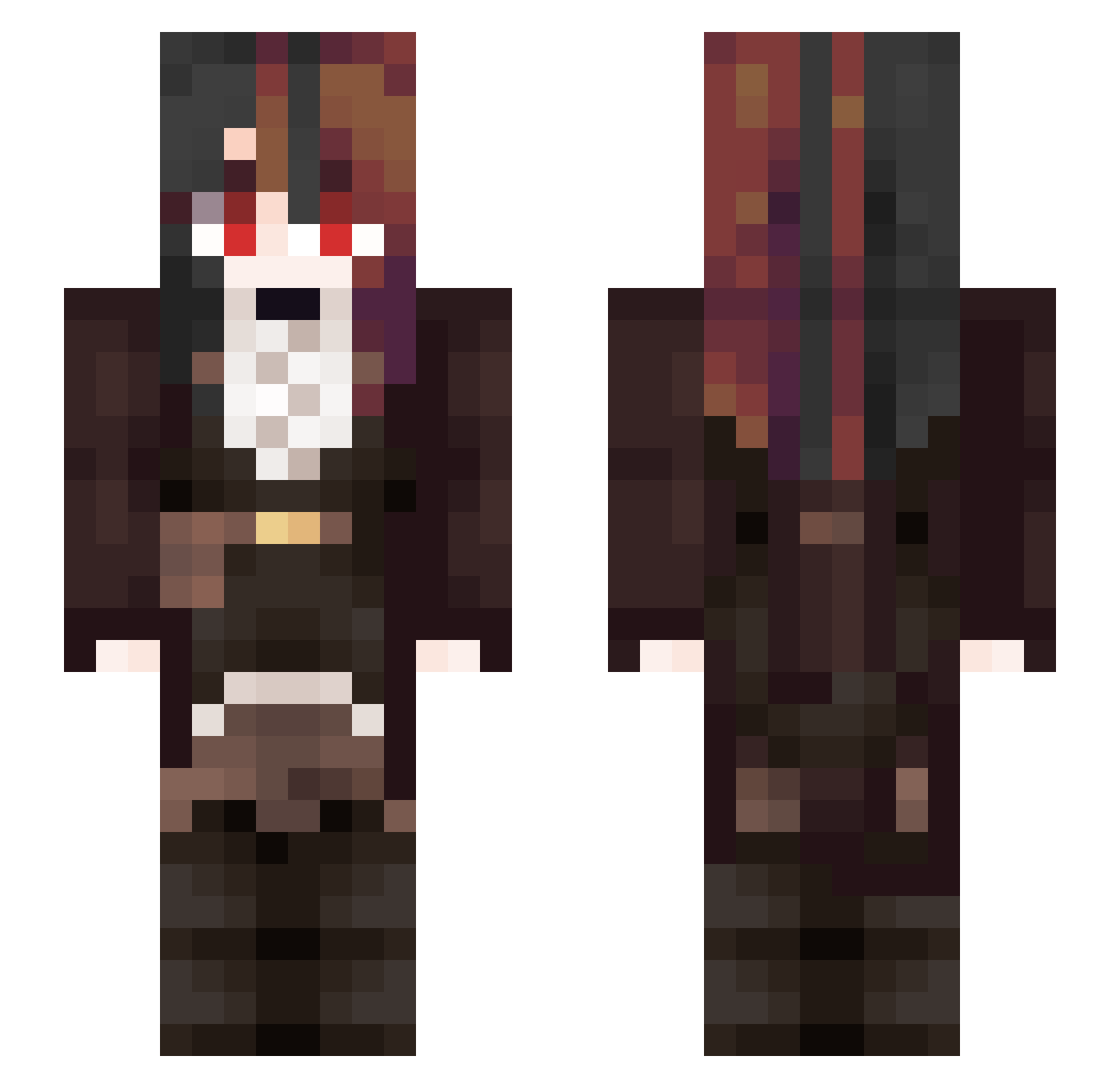 SecursGhost Minecraft skin, front and back view