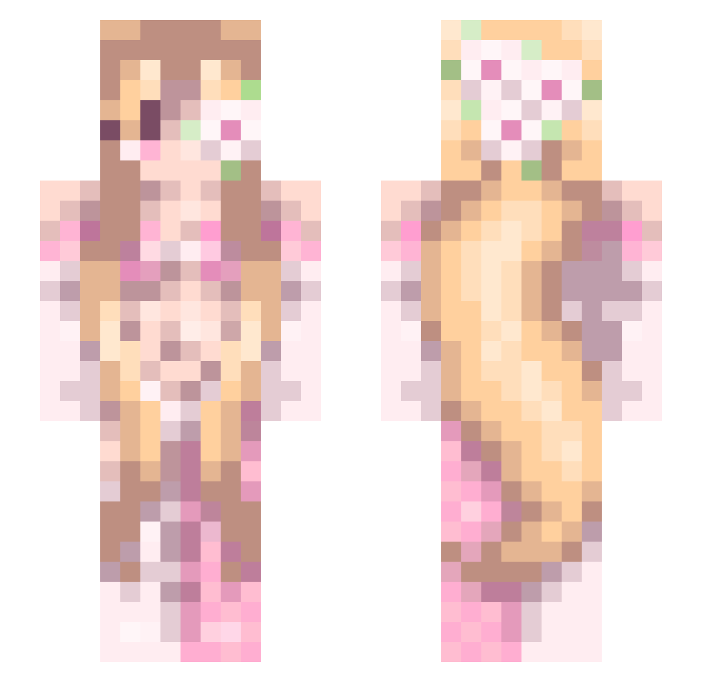 wethers Minecraft skin, front and back view