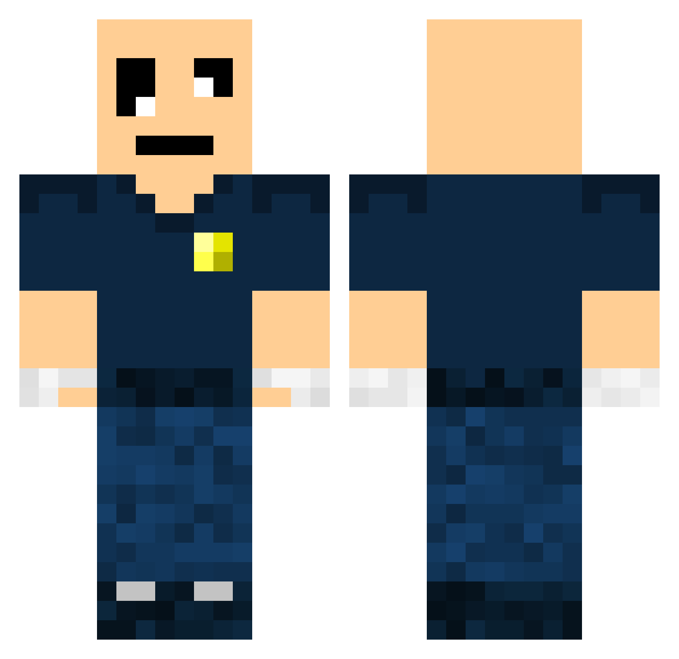 Snikkolas Minecraft skin, front and back view