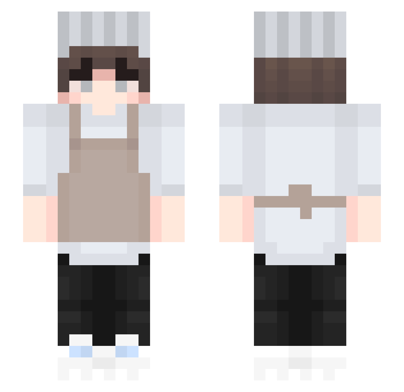 Akamashi Minecraft skin, front and back view