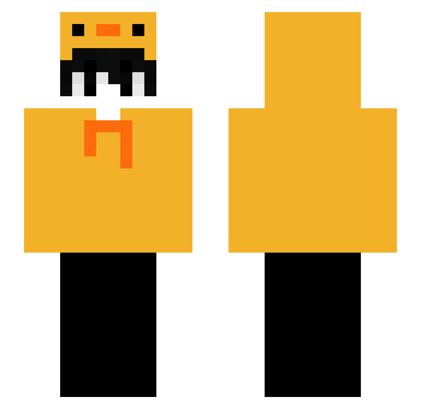 gtrb Minecraft skin, front and back view