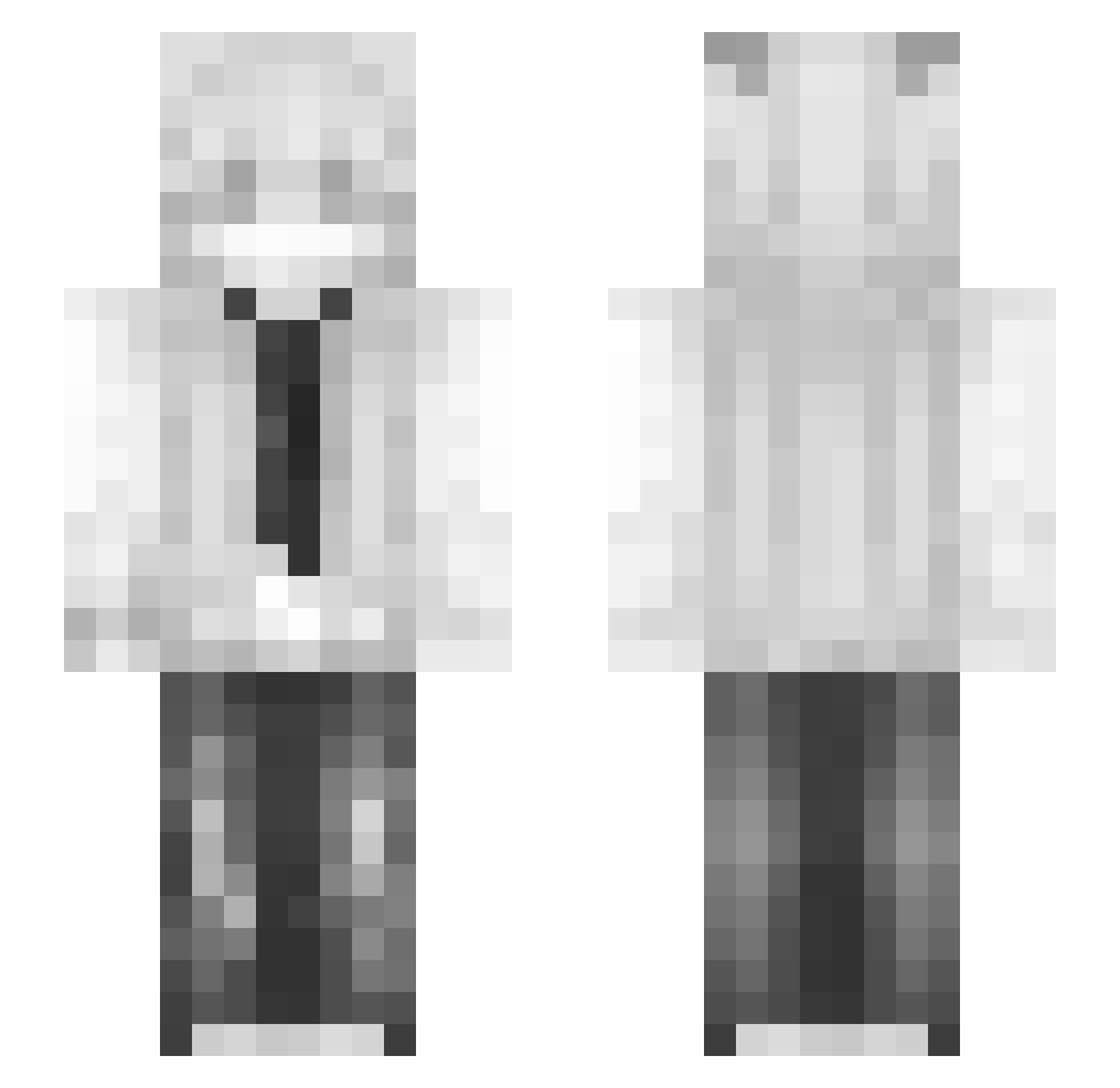 YuYunaa Minecraft skin, front and back view