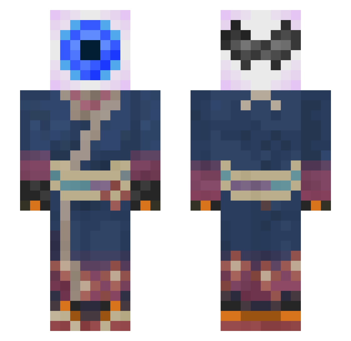 P3psiMann Minecraft skin, front and back view