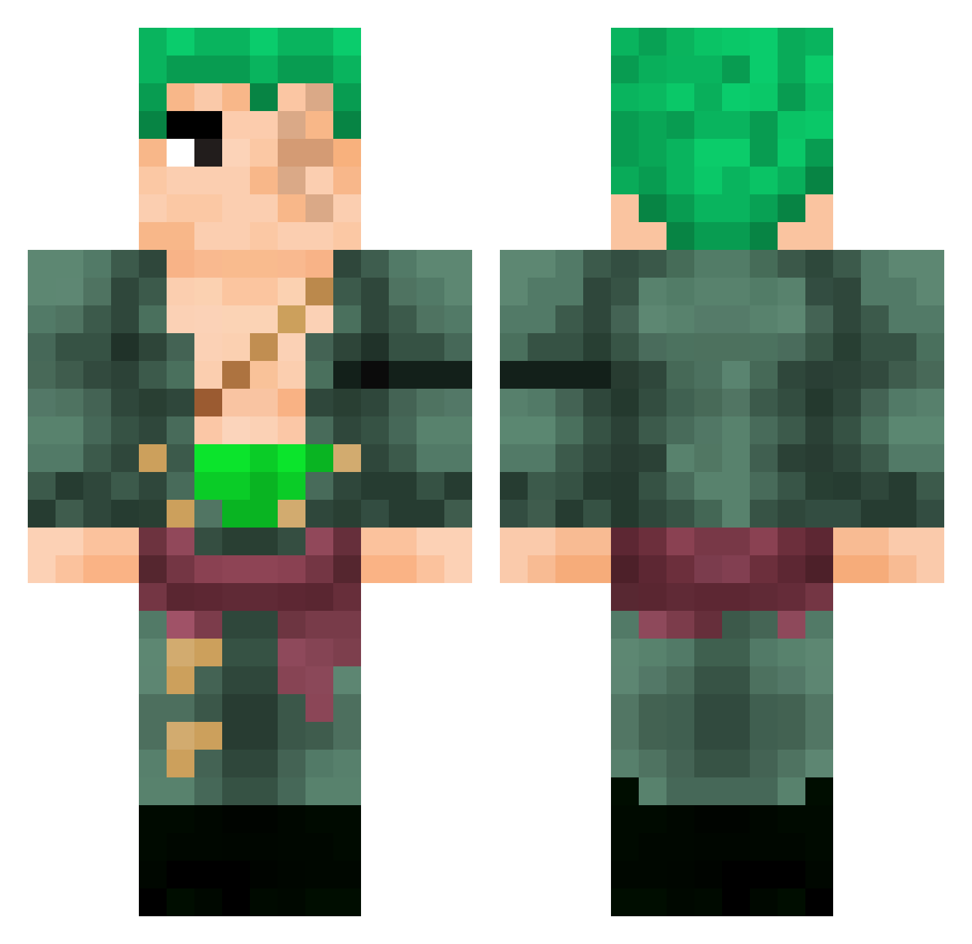 Fergala Minecraft skin, front and back view