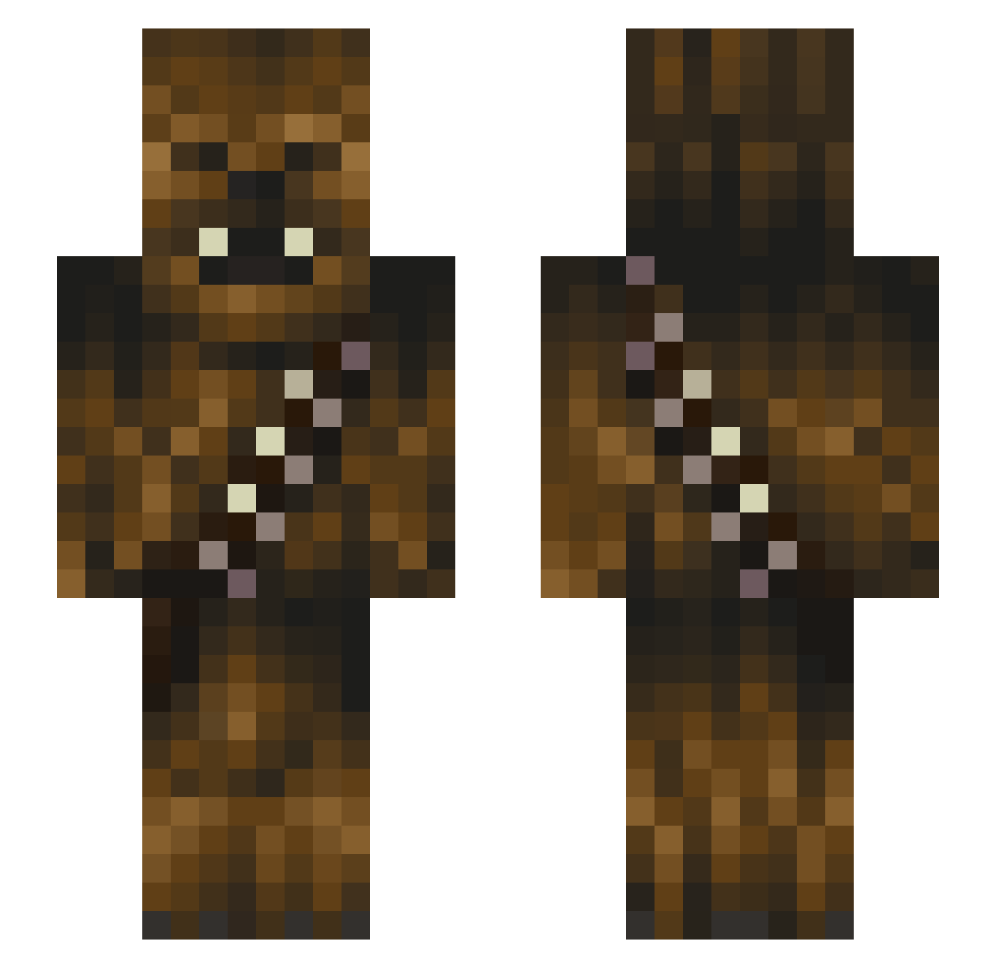 Stygmatah Minecraft skin, front and back view