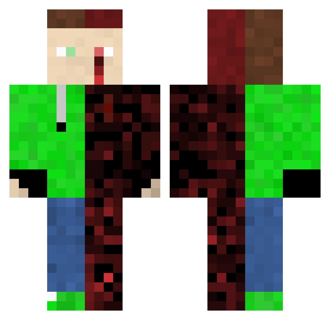 OBAIDA_GAMING Minecraft skin, front and back view