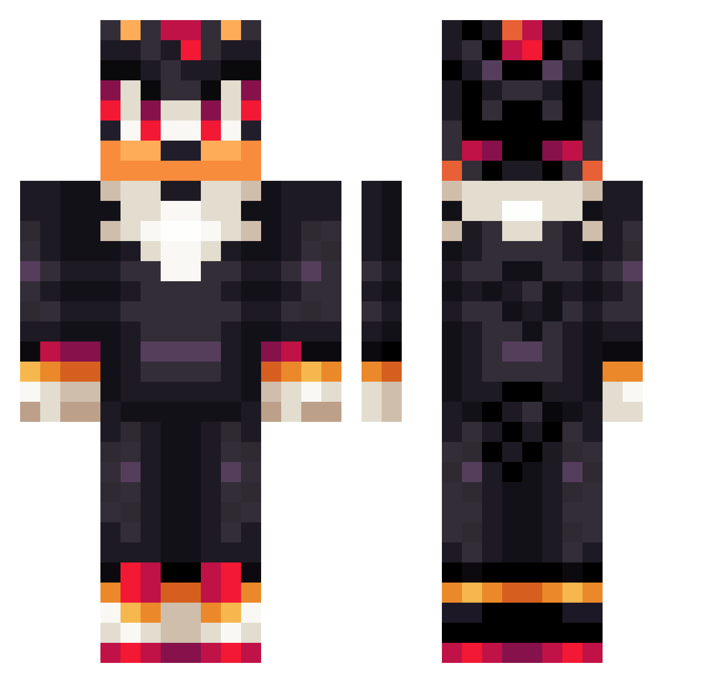 XCbryann Minecraft skin, front and back view