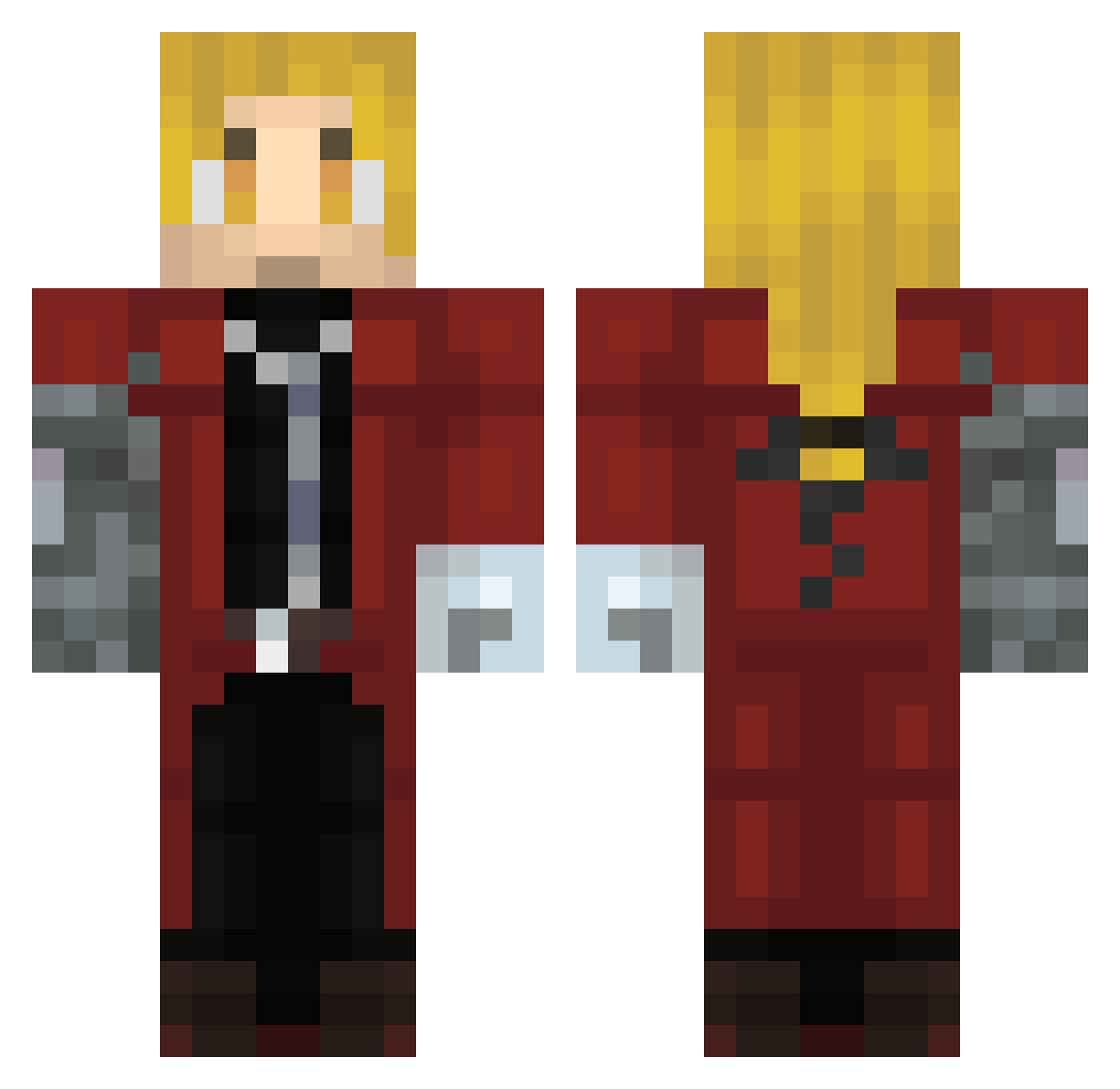 xmaster07x Minecraft skin, front and back view