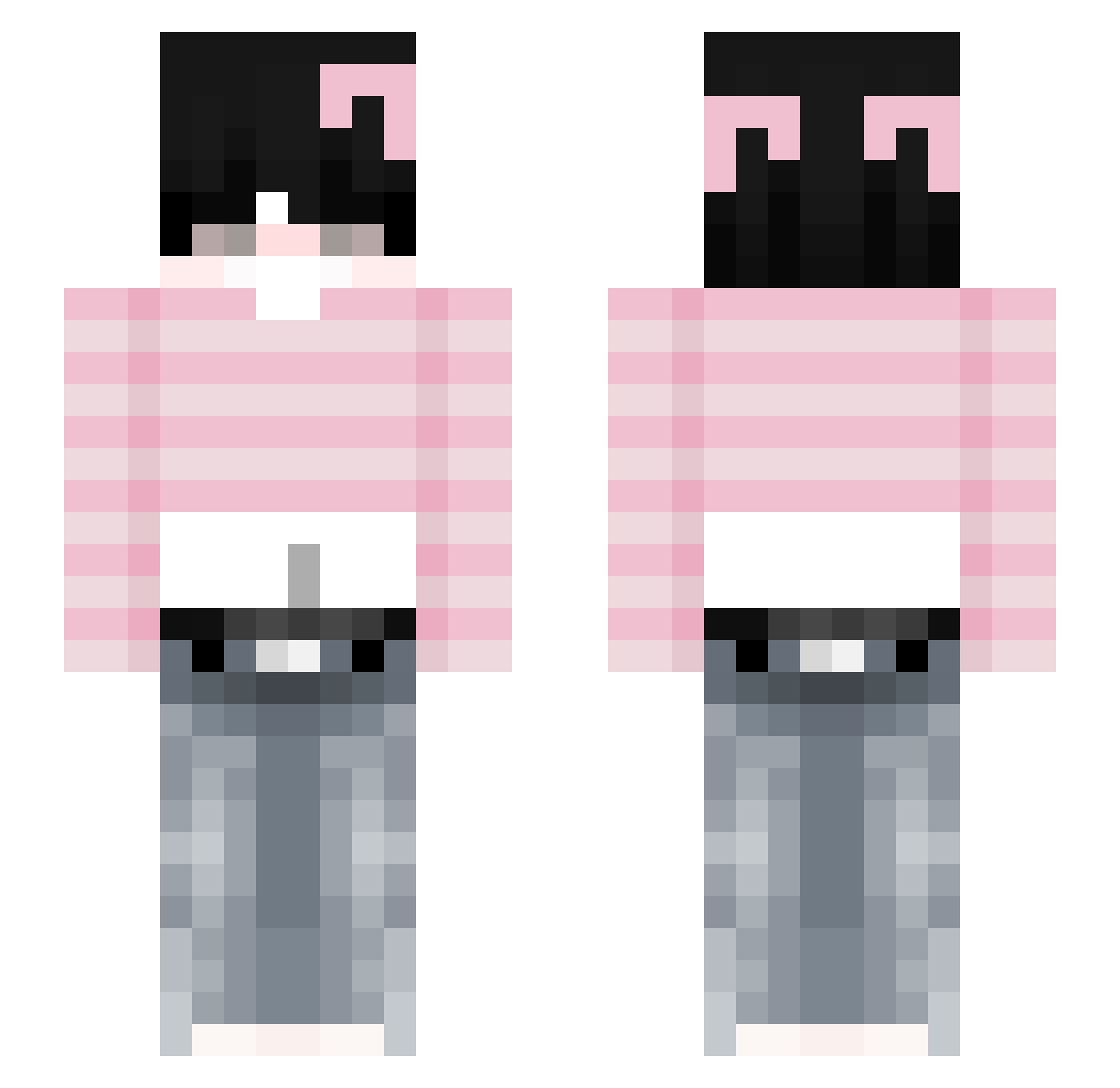 DiamondBoiX Minecraft skin, front and back view
