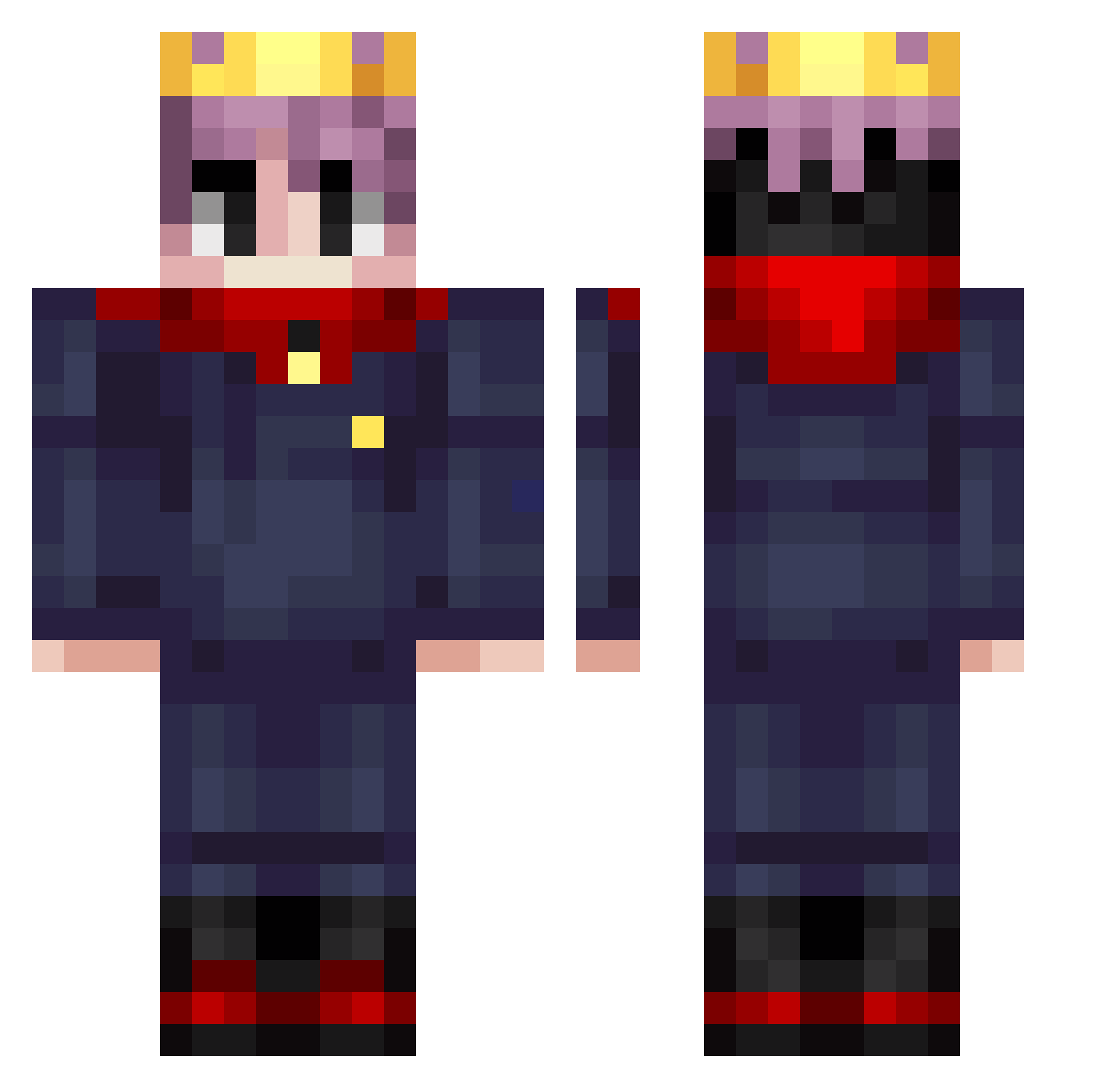 Akontop Minecraft skin, front and back view