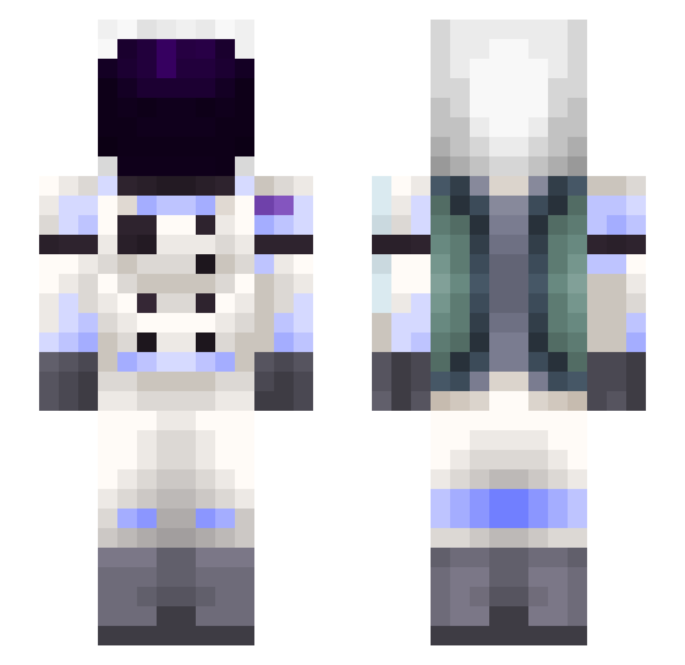 sopadeclorox Minecraft skin, front and back view