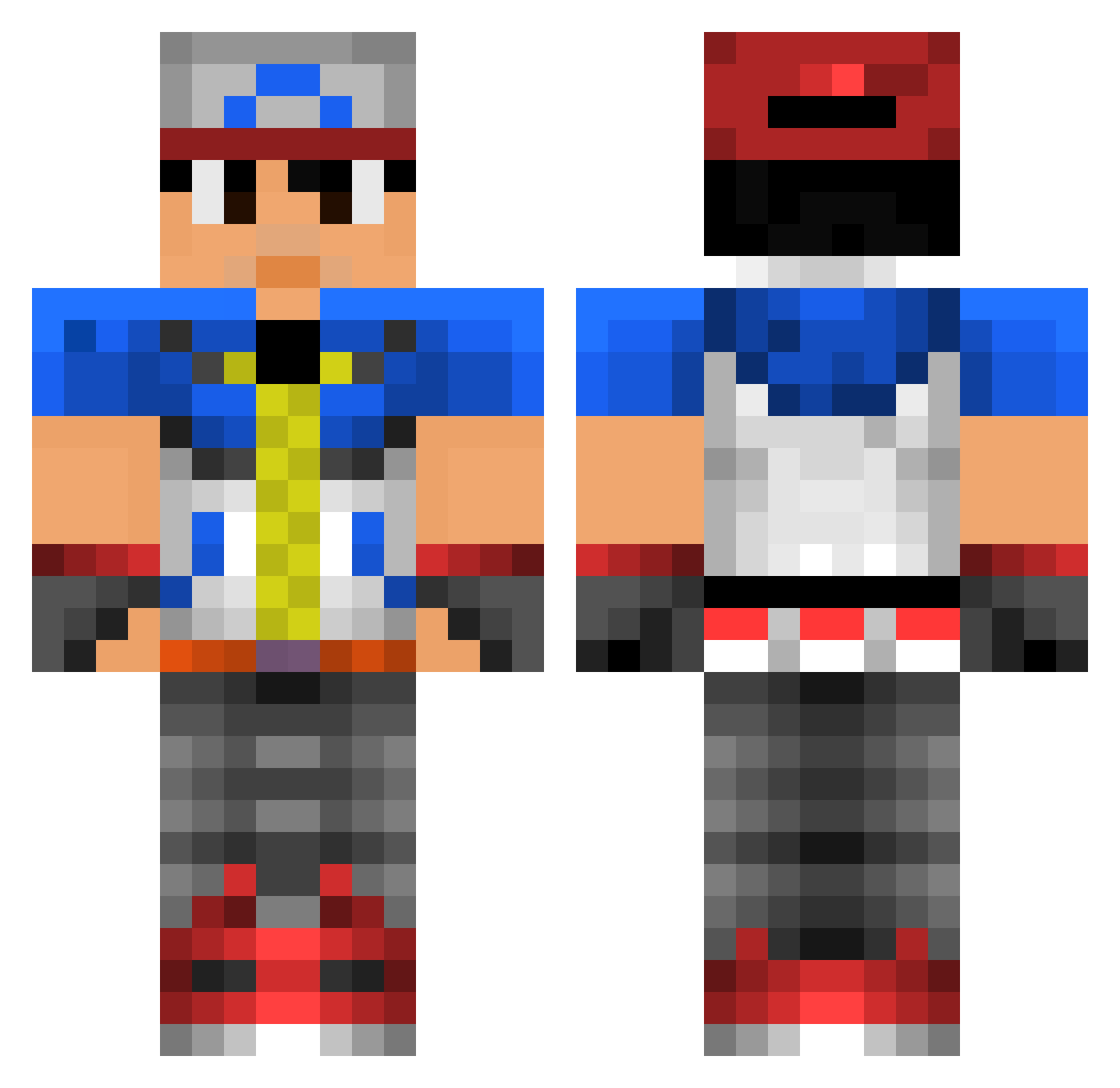 blackfelix666 Minecraft skin, front and back view