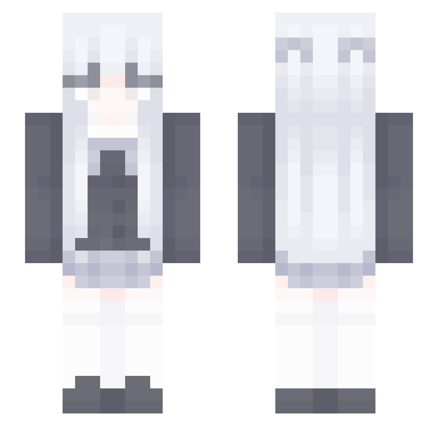 Foabez Minecraft skin, front and back view