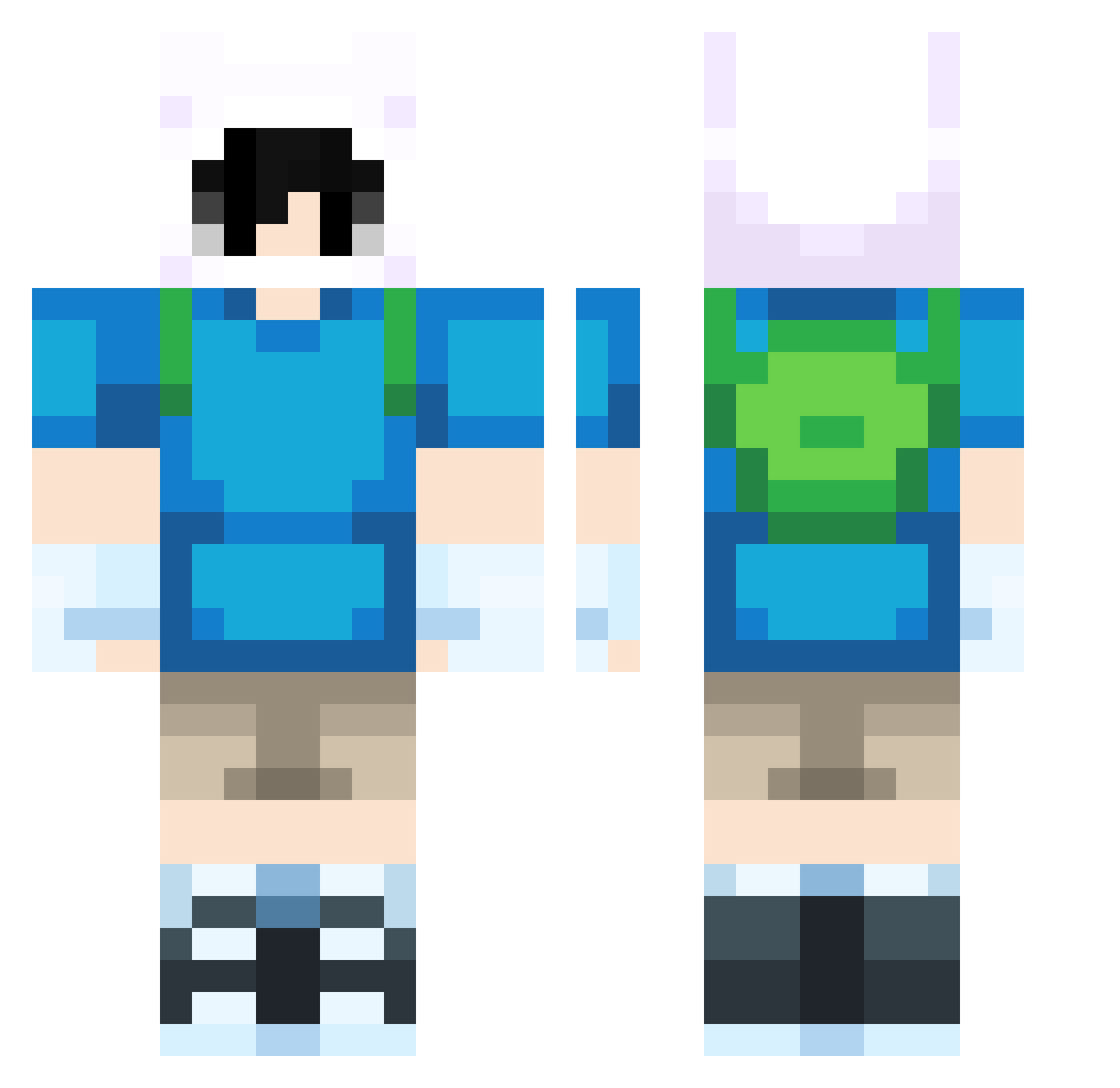 Usserdeleted Minecraft skin, front and back view