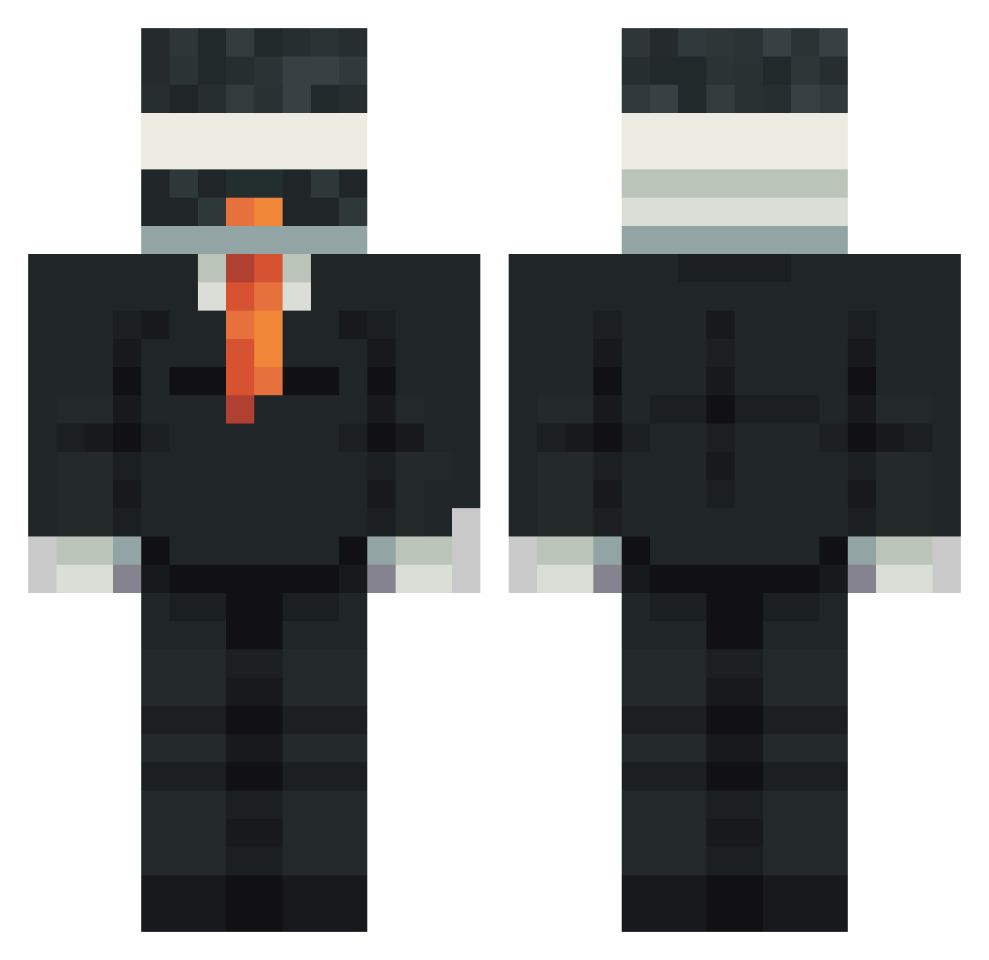 Raz_JR Minecraft skin, front and back view