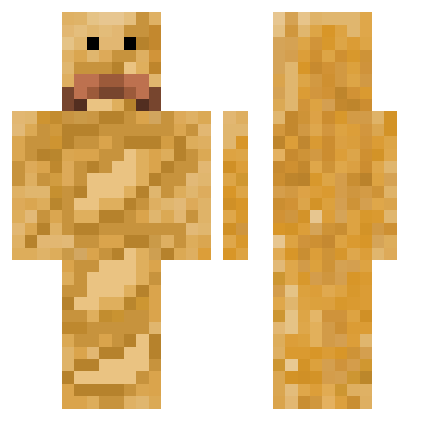 Inkblight Minecraft skin, front and back view