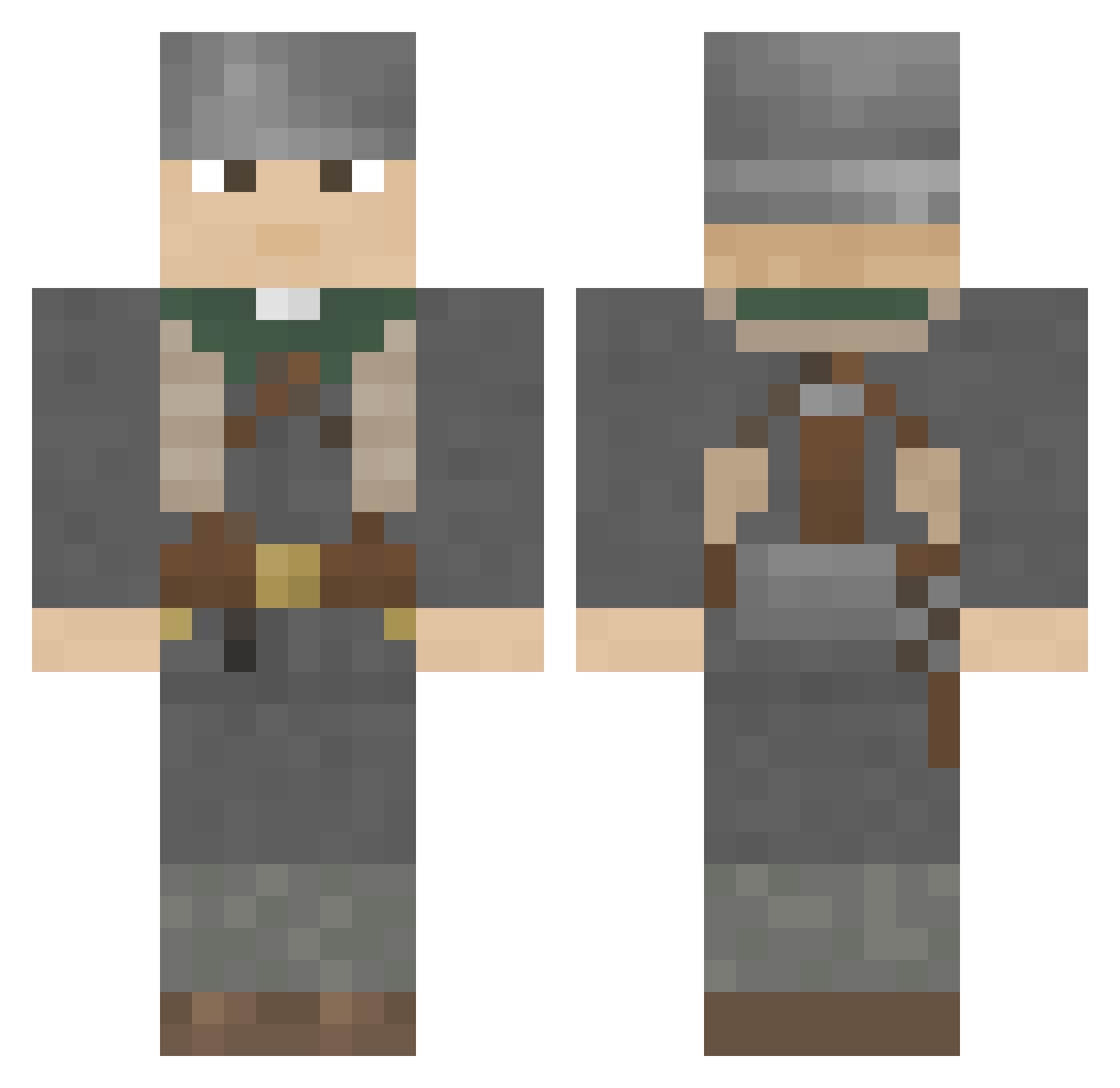 PhantomD711 Minecraft skin, front and back view