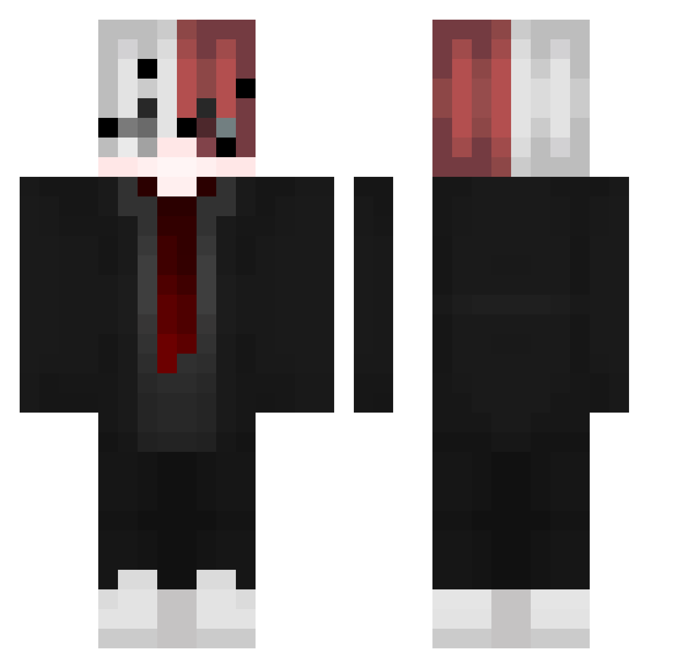 LunaLessThan3 Minecraft skin, front and back view