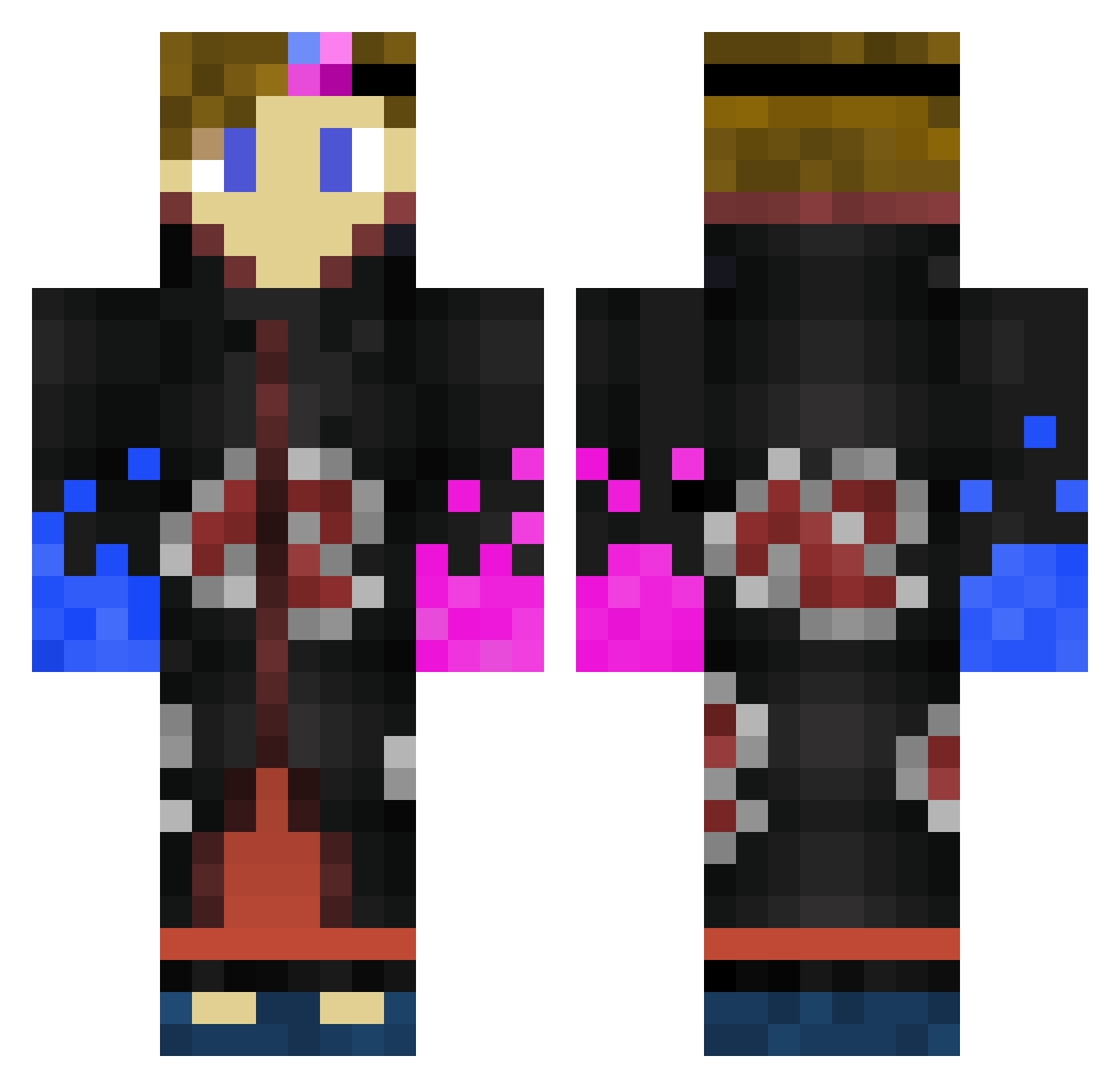 WaltsDisapline Minecraft skin, front and back view