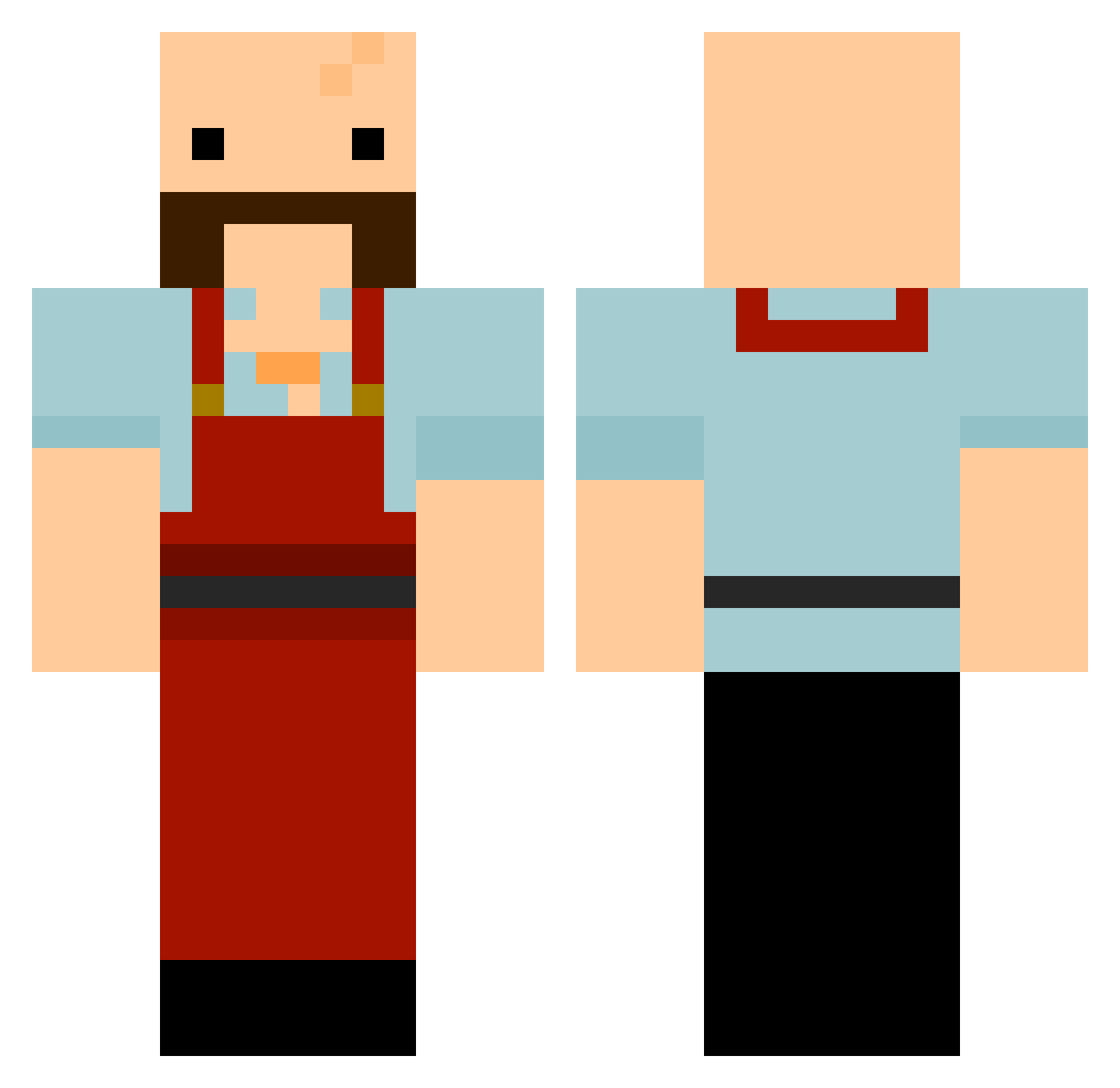 Refragment Minecraft skin, front and back view