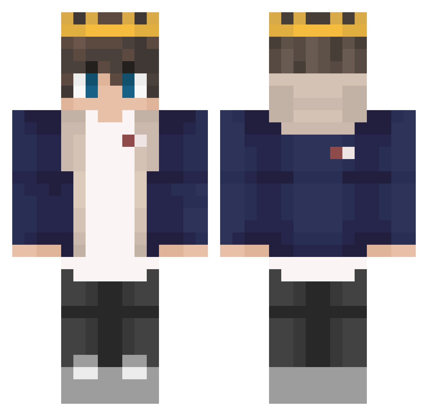 Snesh_ Minecraft skin, front and back view