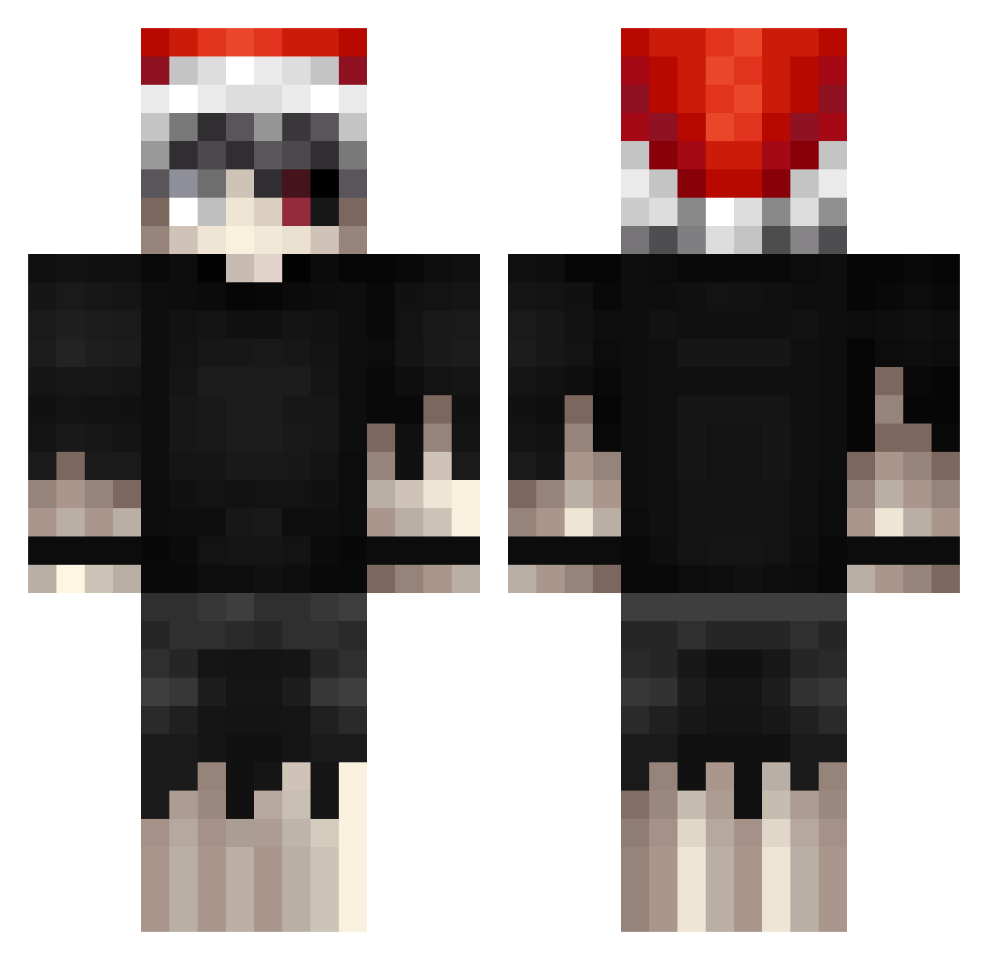 mikeqt Minecraft skin, front and back view