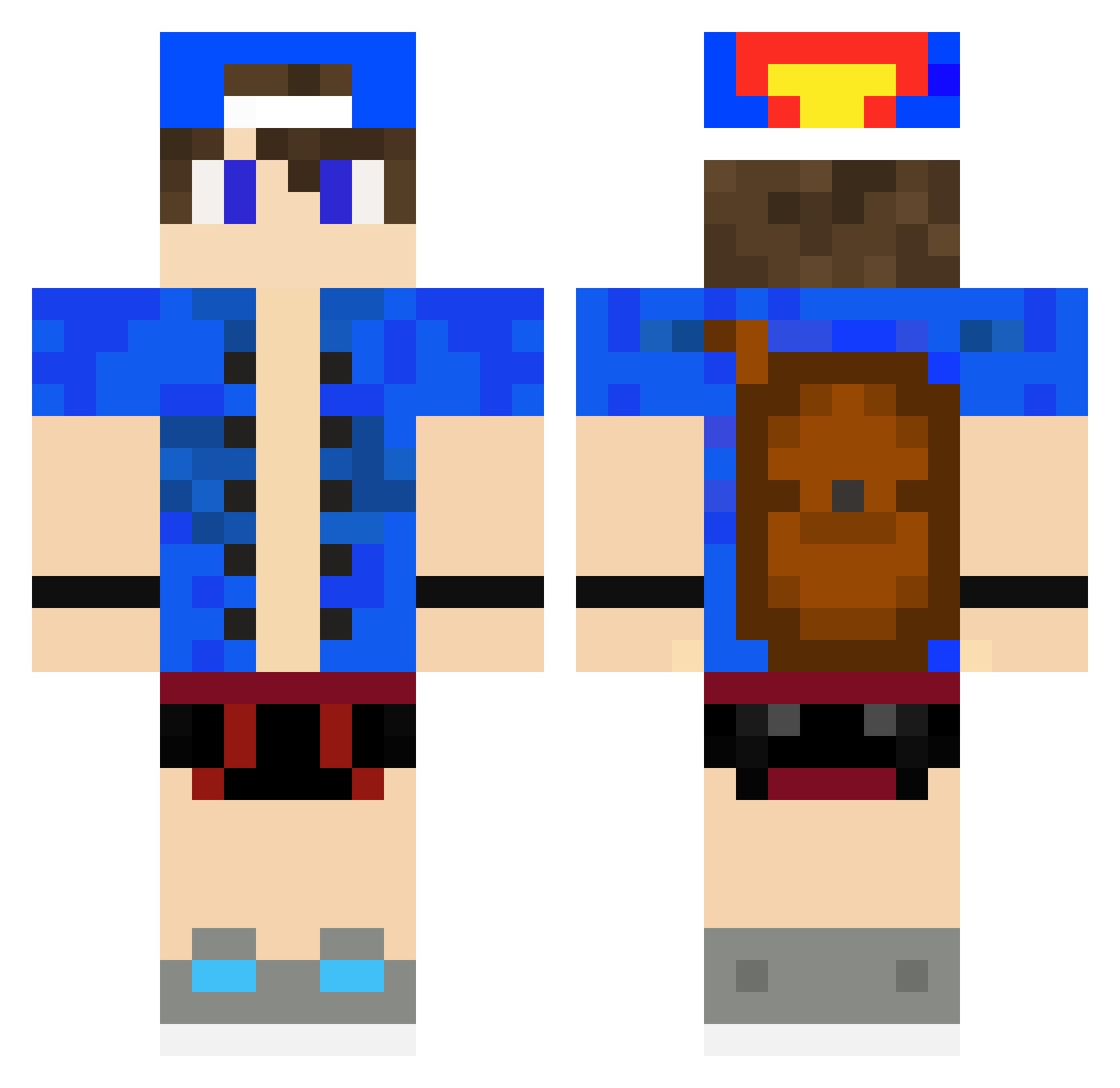 Suprior Minecraft skin, front and back view