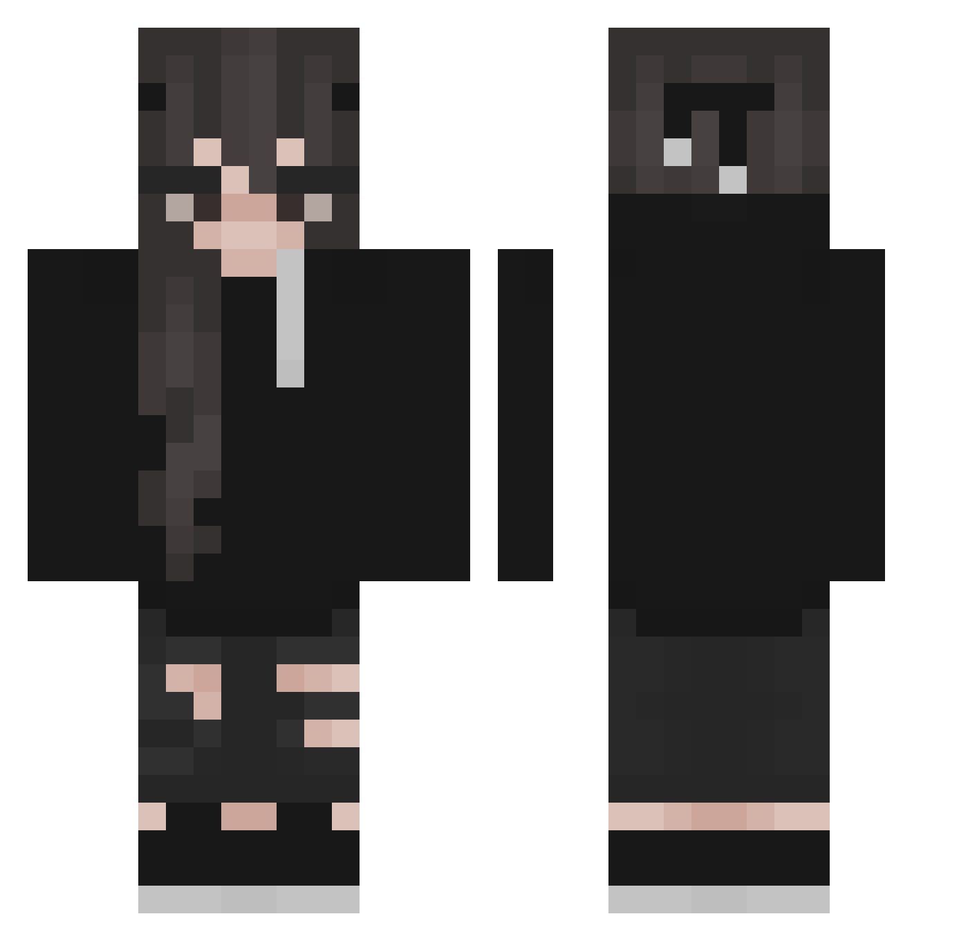 remeant Minecraft skin, front and back view