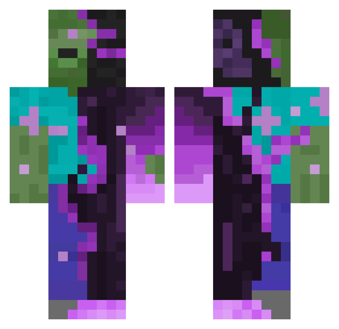 pmzmajlee Minecraft skin, front and back view