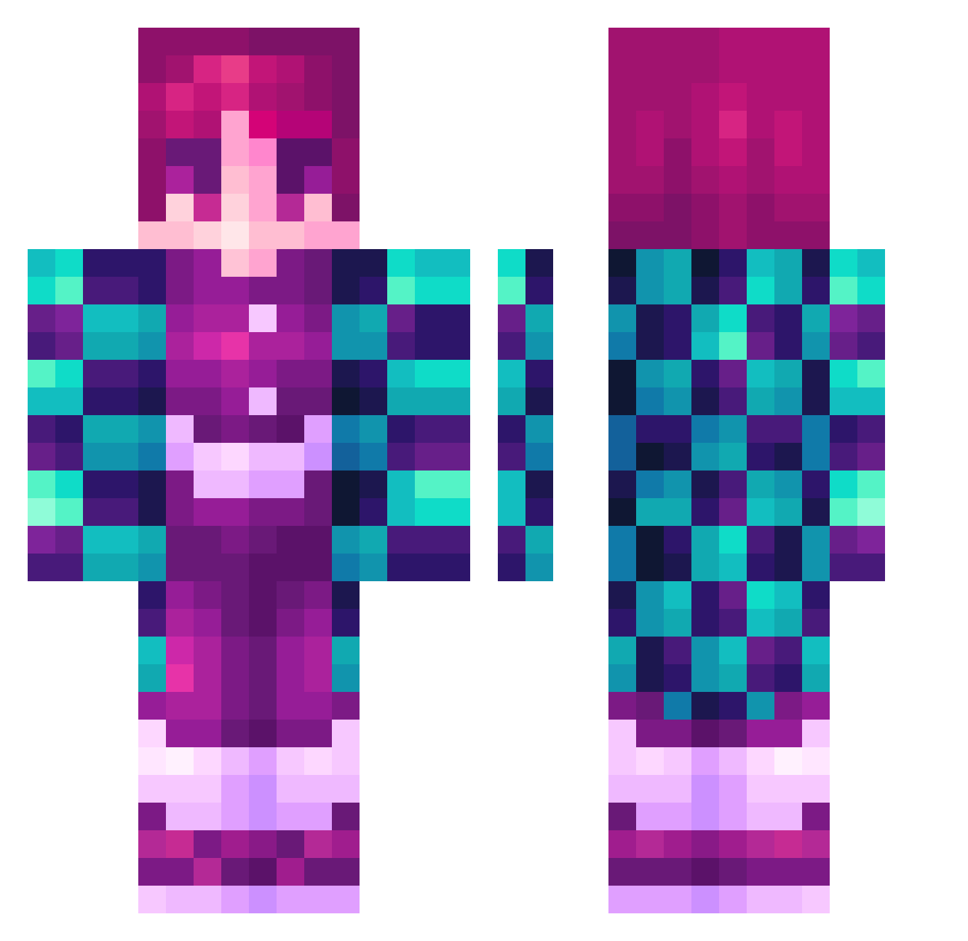 stept Minecraft skin, front and back view