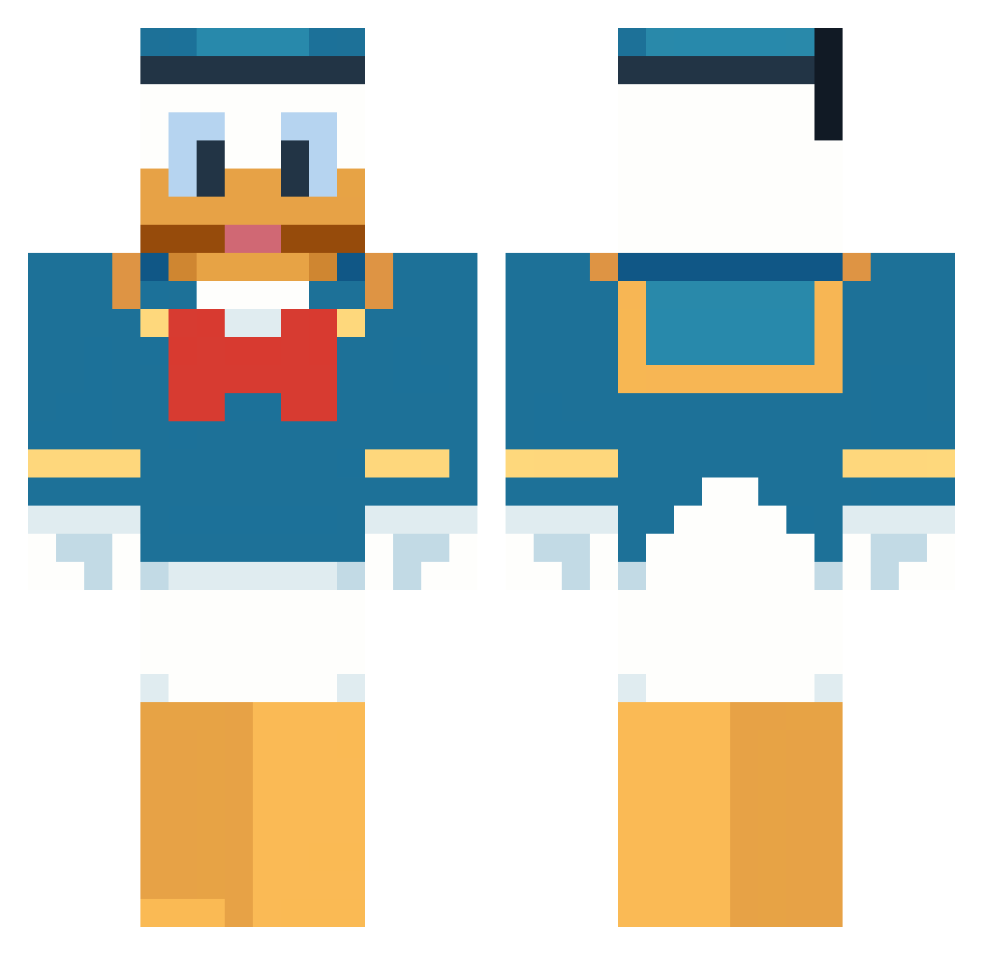 OblongNoodle Minecraft skin, front and back view