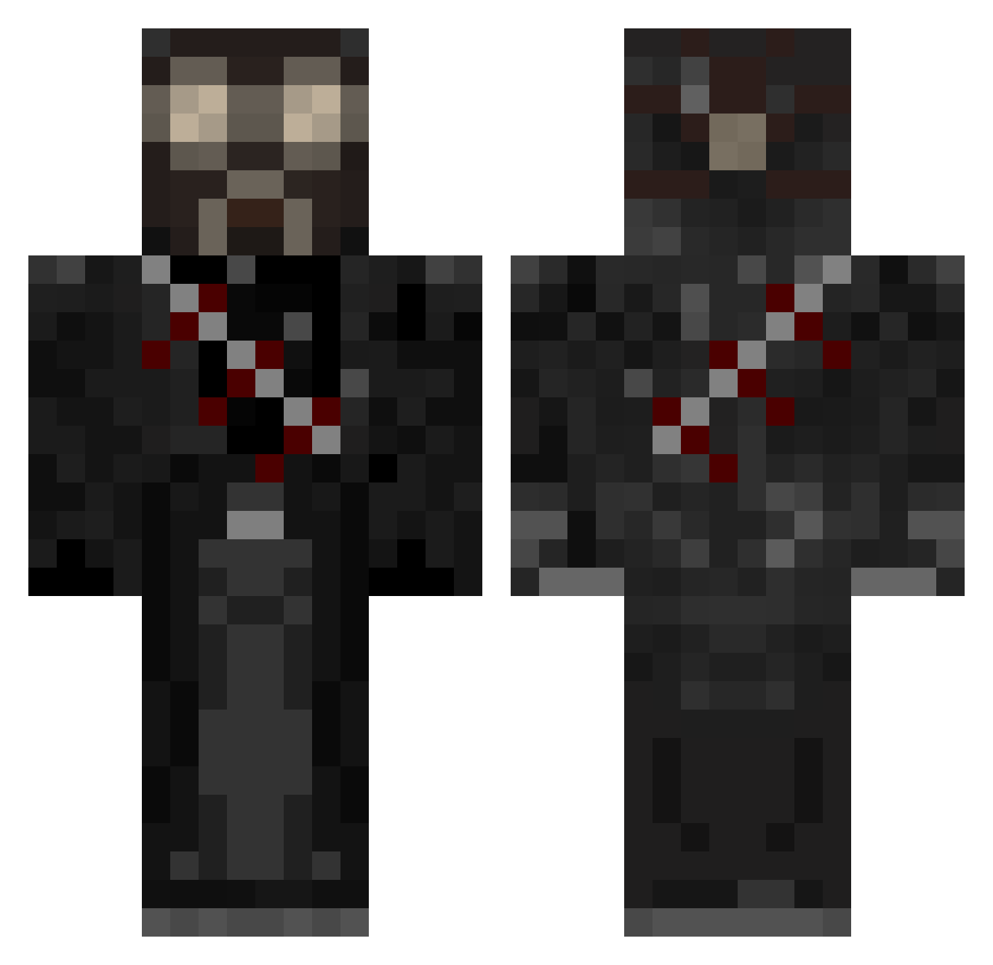 Wheezers Minecraft skin, front and back view