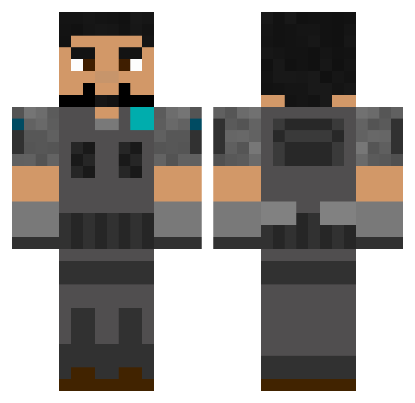 Skjoldr73 Minecraft skin, front and back view
