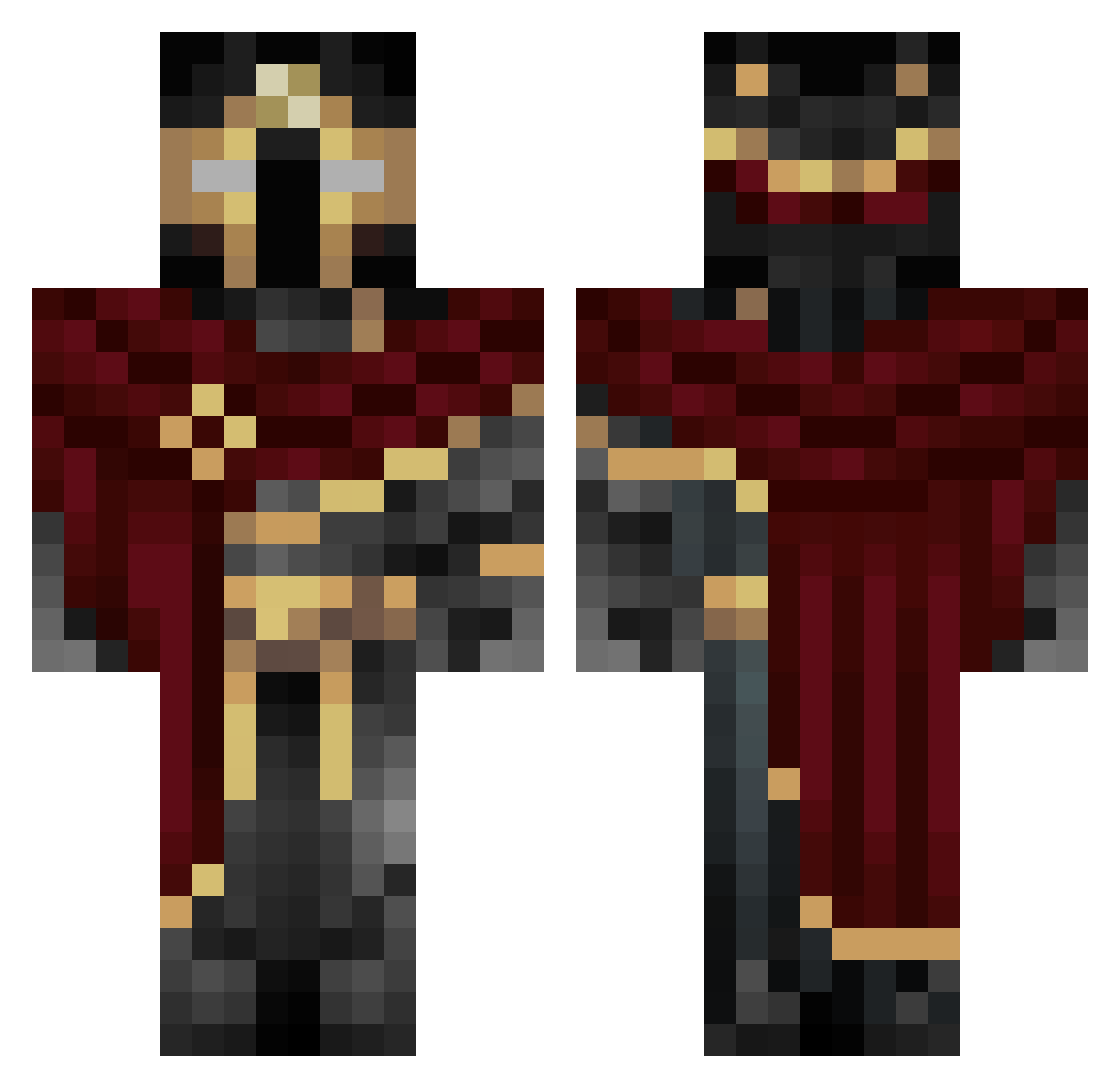 ZK_FSD Minecraft skin, front and back view
